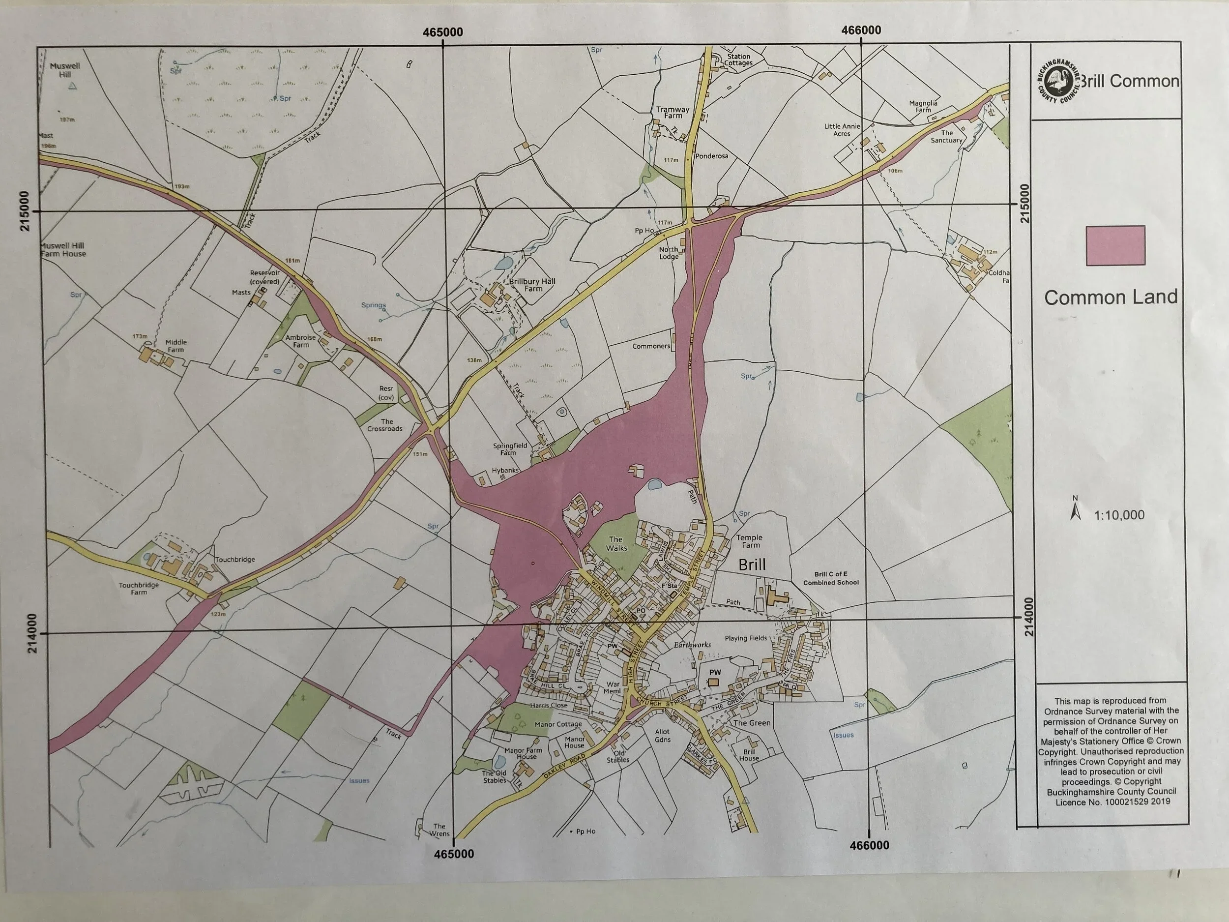 Large scale map of Brill Common