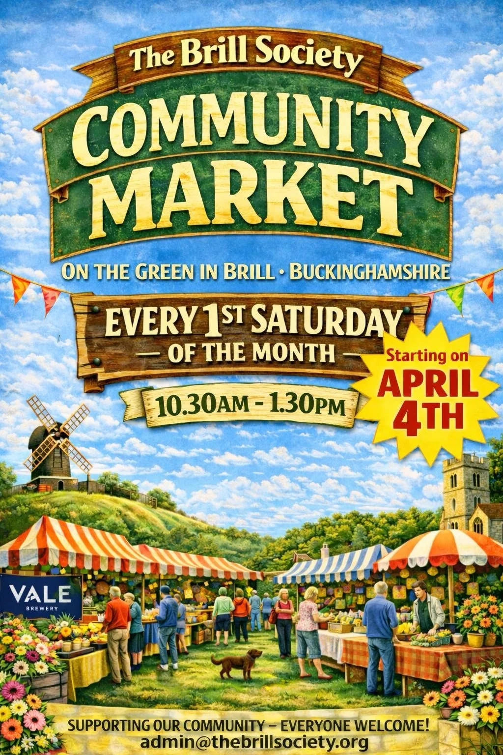 Brill Community Market on April 4th, 10.30am to 1.30pm on The Green.