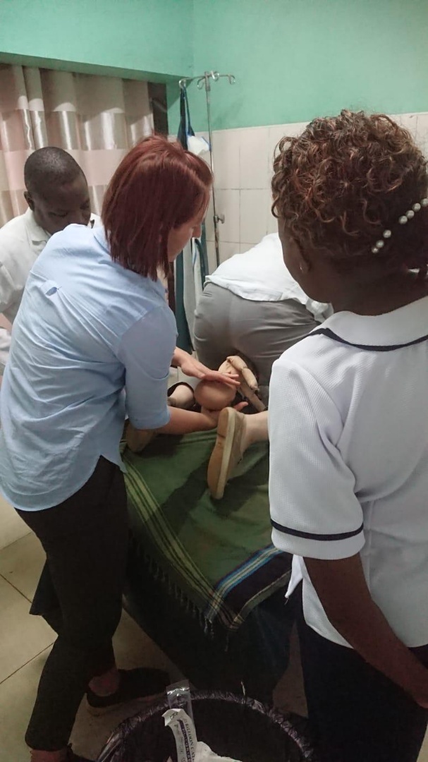  Lizzie &amp; Jacq from the UK team undertaking 'live' skills and drills on the maternity wards with staff at Marsabit hospital 