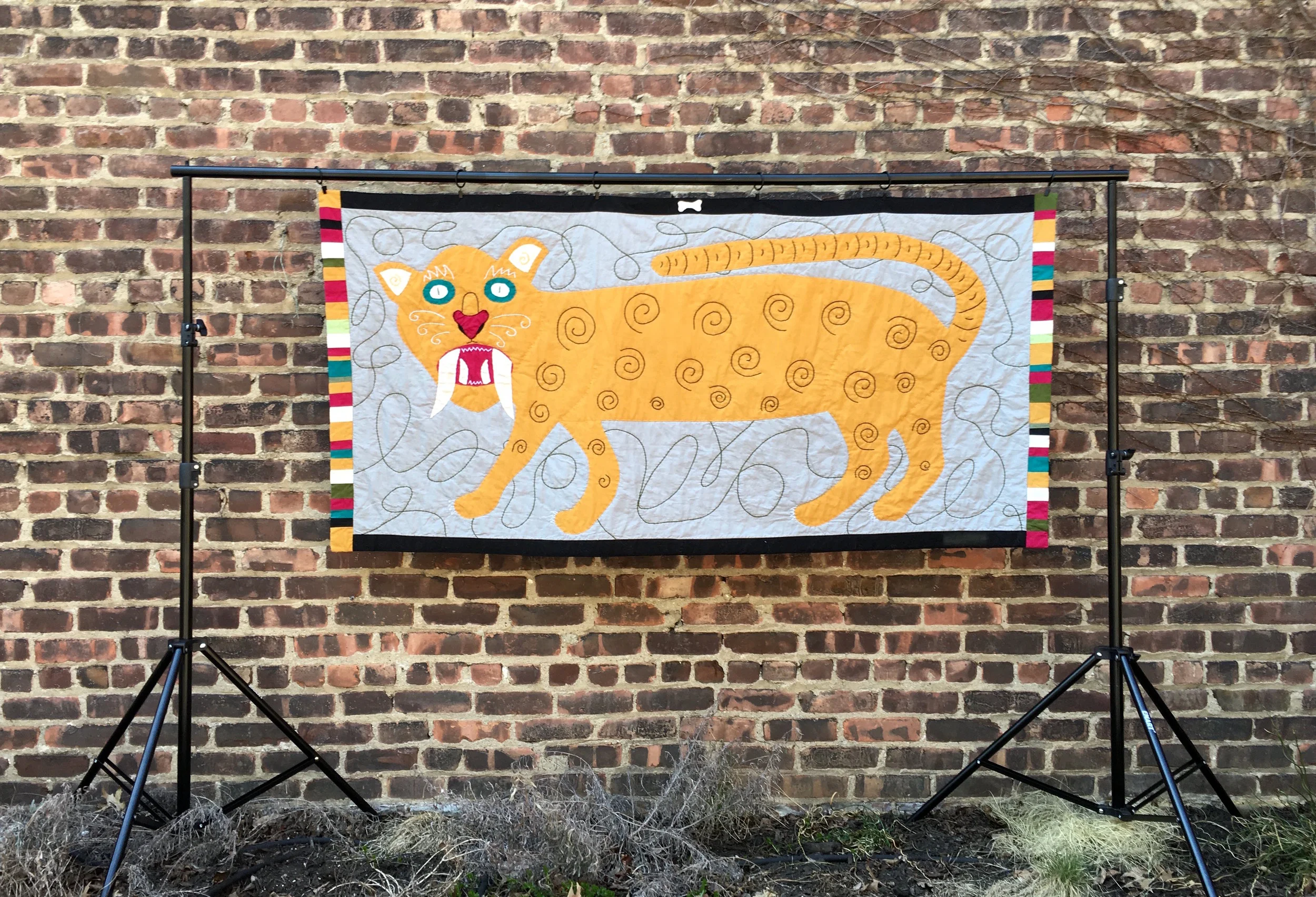 Sabertooth (Alive), 2019, 34x70 inches, cotton