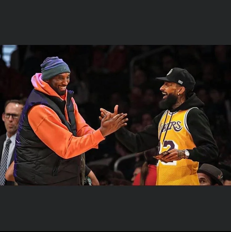 Kobe Bryant and Nipsey Hussel at the Lakers Game.