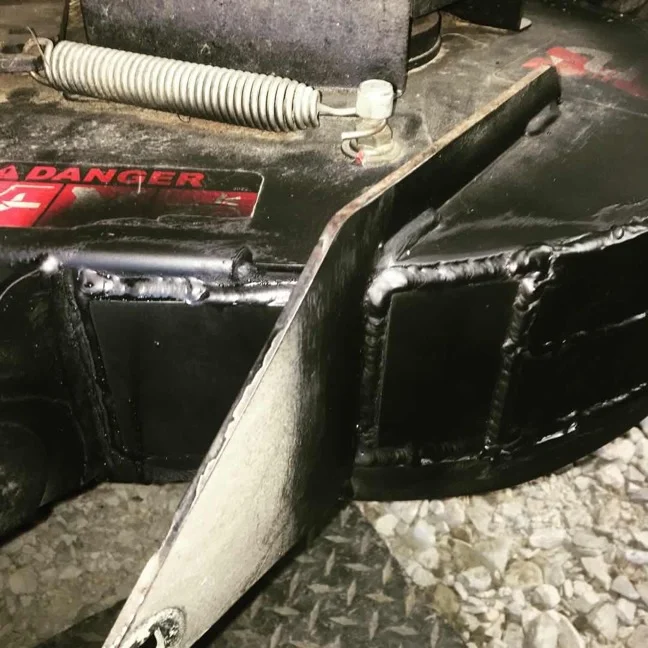 Mower getting repaired