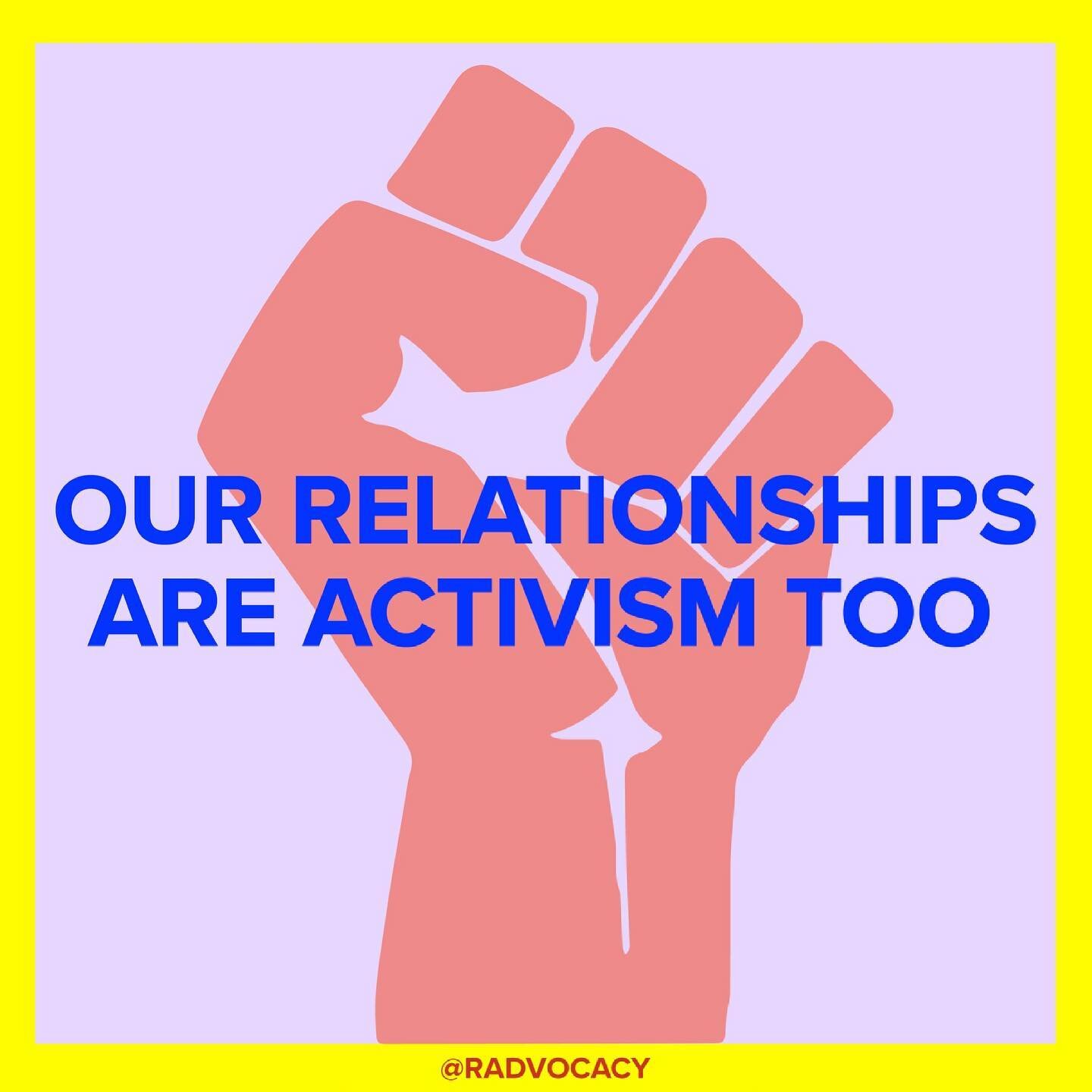Relationships are 🔑 towards a #RADNewWorld!⁠⁠
⁠⁠
#Repost @decolonizeunconference⁠⁠
・・・⁠⁠
Our relationships are political. They are the foundation of the systems that are bigger than us. Changing the world doesn&rsquo;t begin outside of ourselves, it