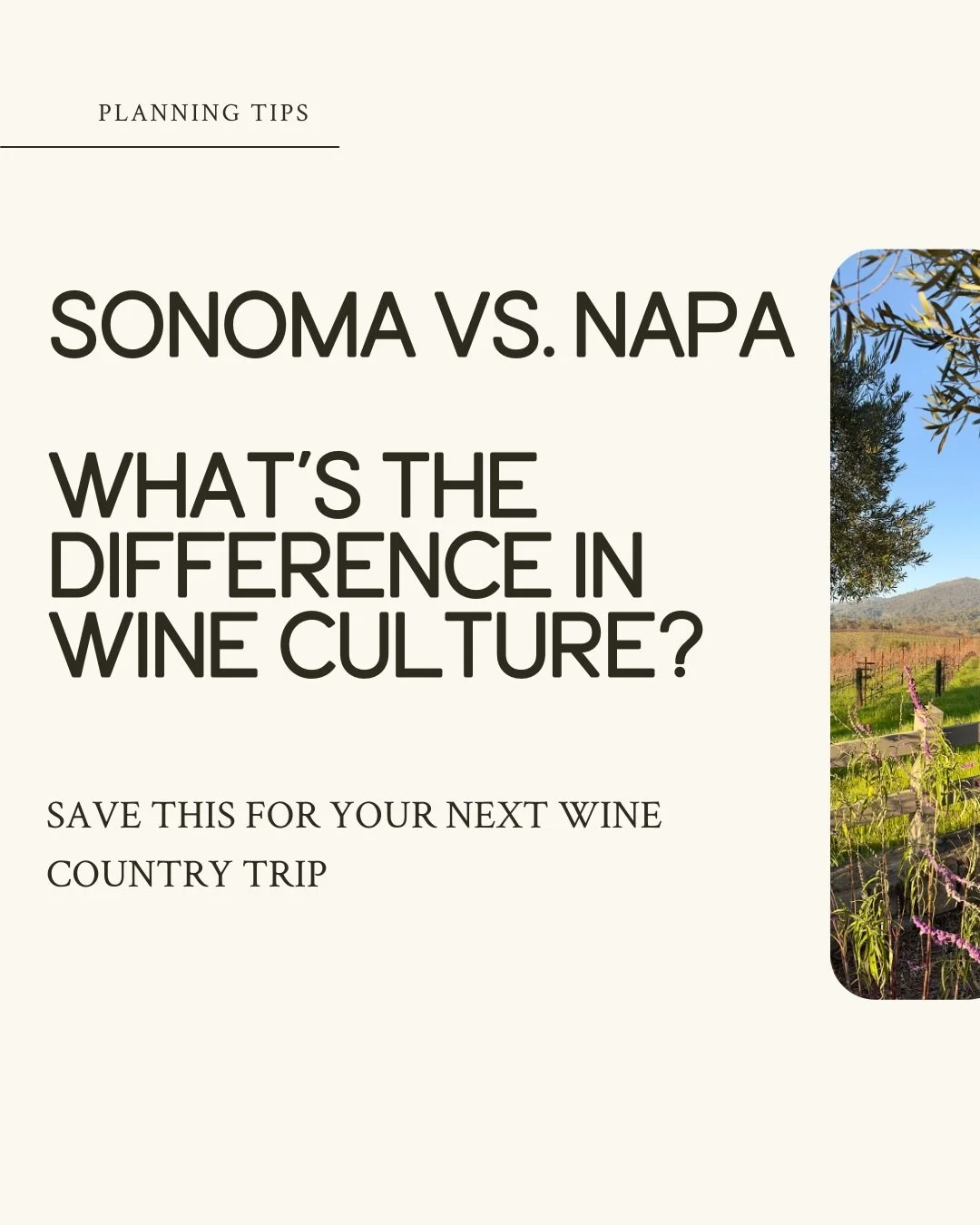 Which Wine Country vibe feels most like you? 🍃

When people think of Wine Country, Napa usually gets the spotlight - grand estates, bold Cabernets, and big, polished moments. But just over the hill, Sonoma leans a little more local: farm-driven food