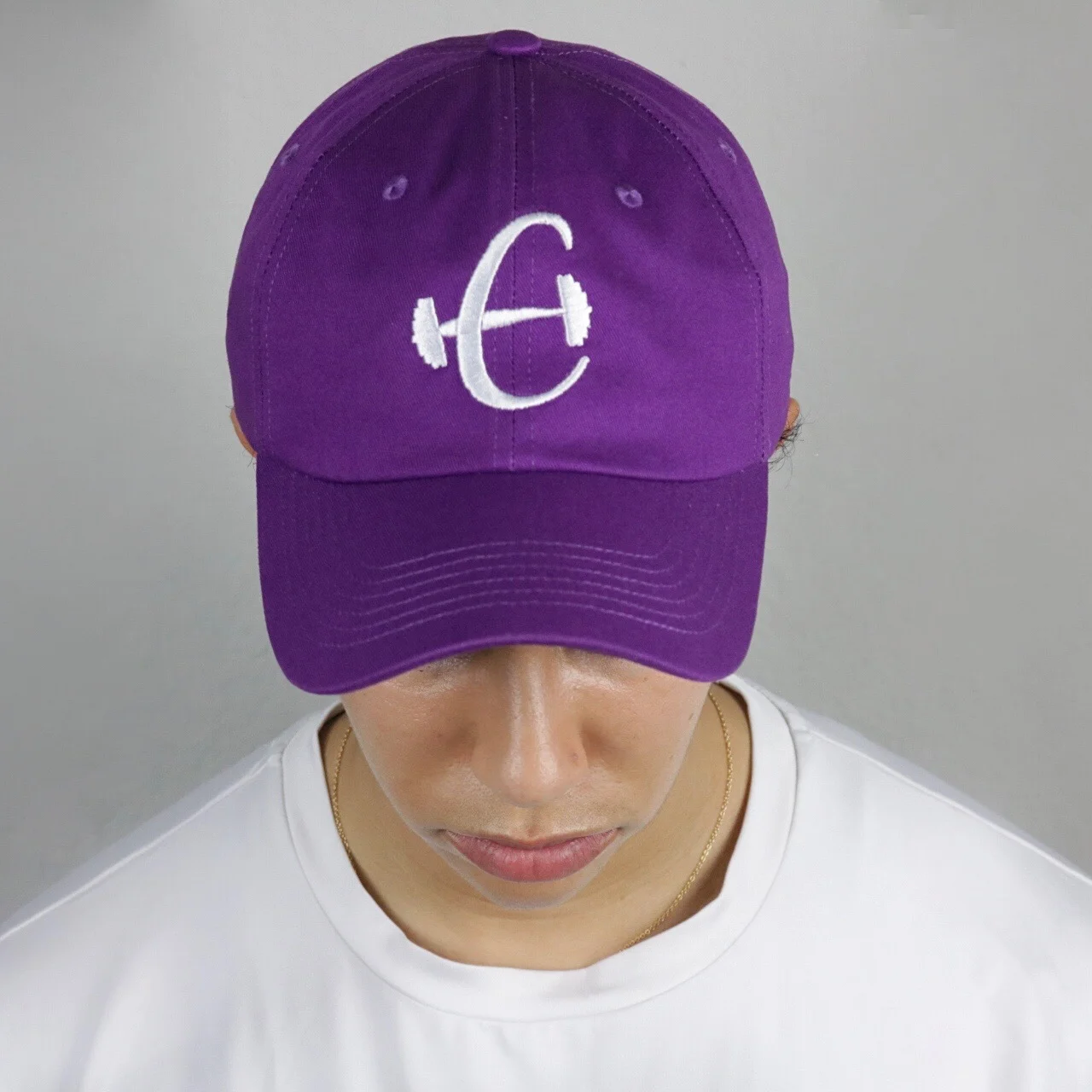 logo dad hat purple
