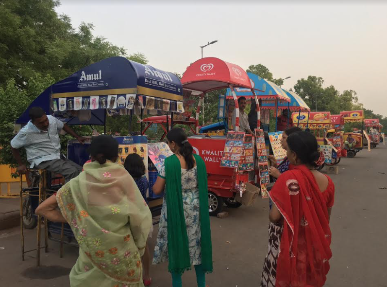 No shortage of ice cream on a scorching summer day.