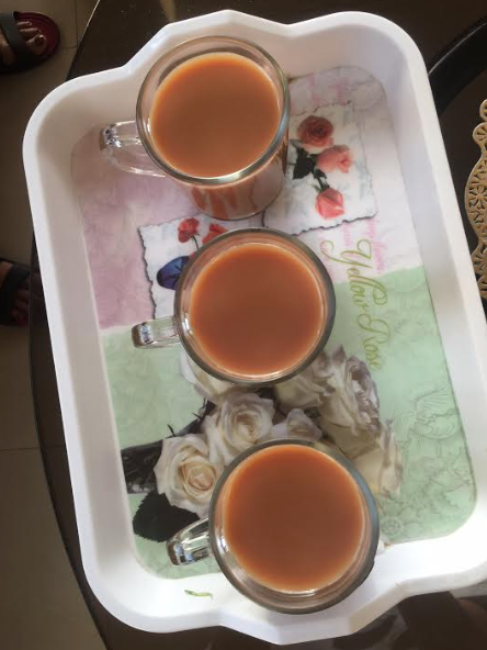Freshly made chai every morning.