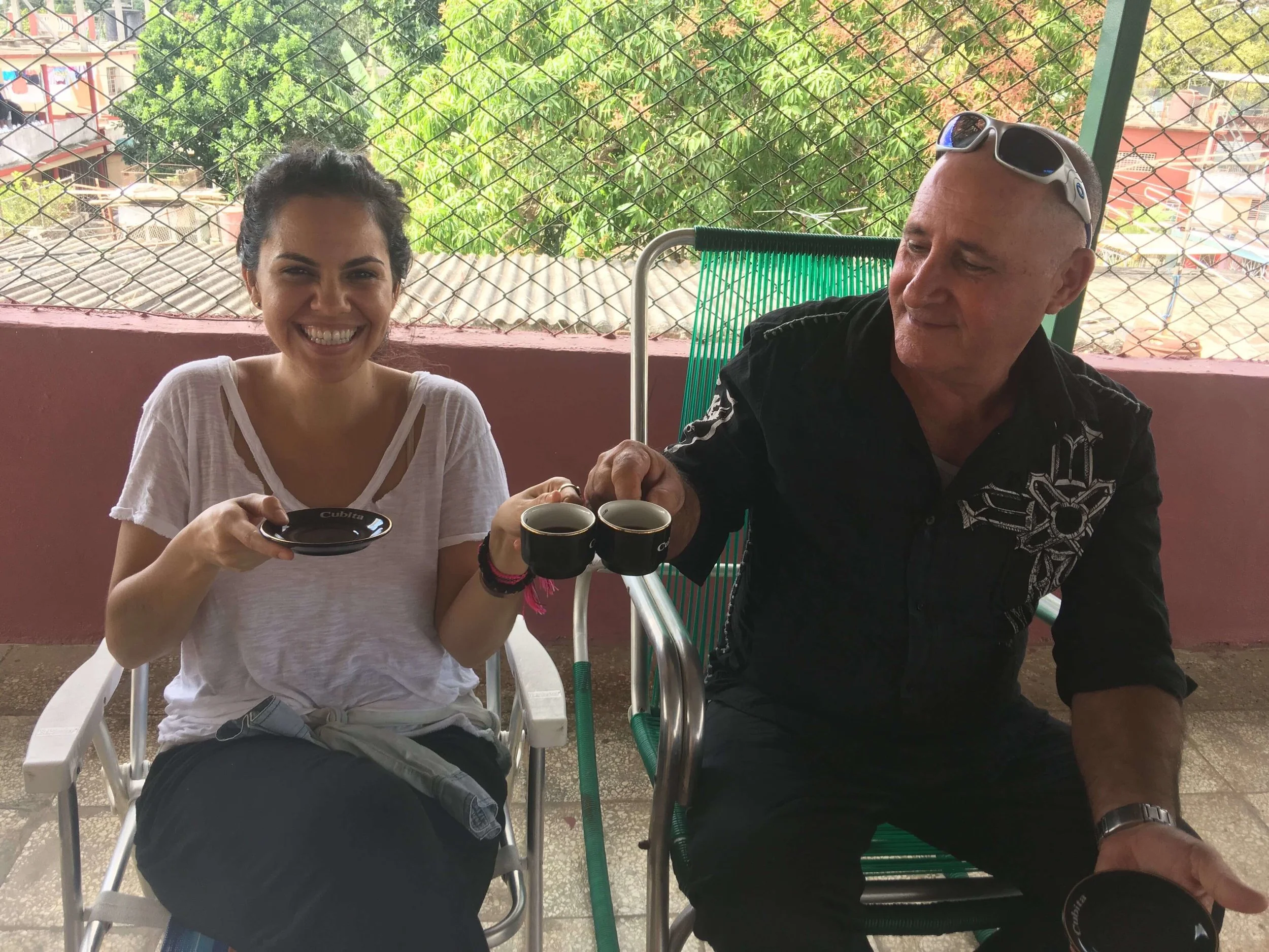 Drinking cafecito with my Tio Charlie