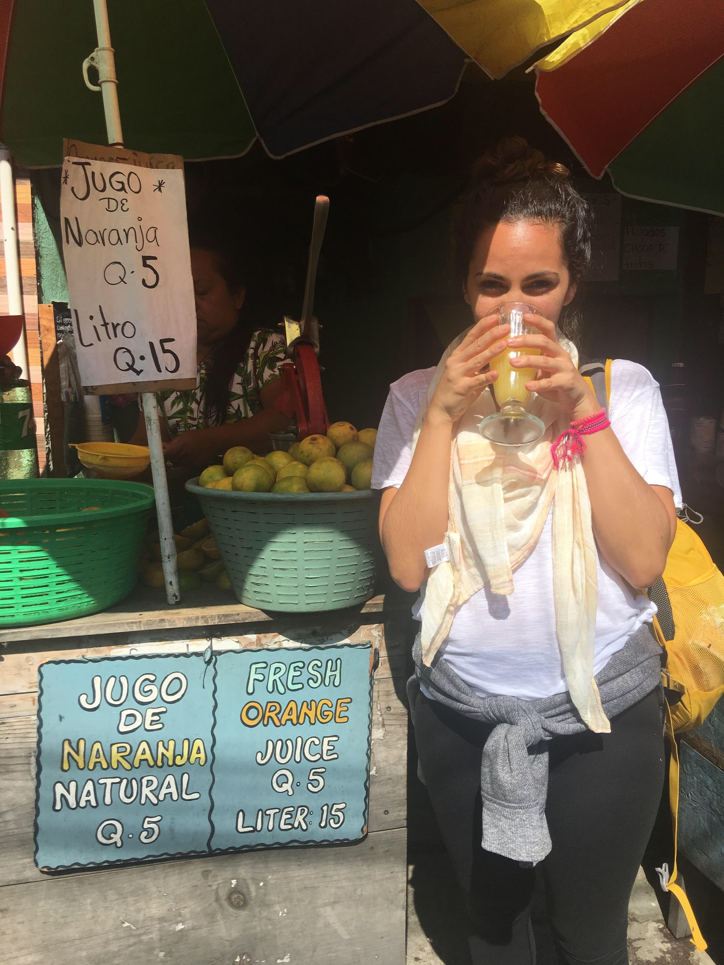 Freshly squeezed OJ in Guate!