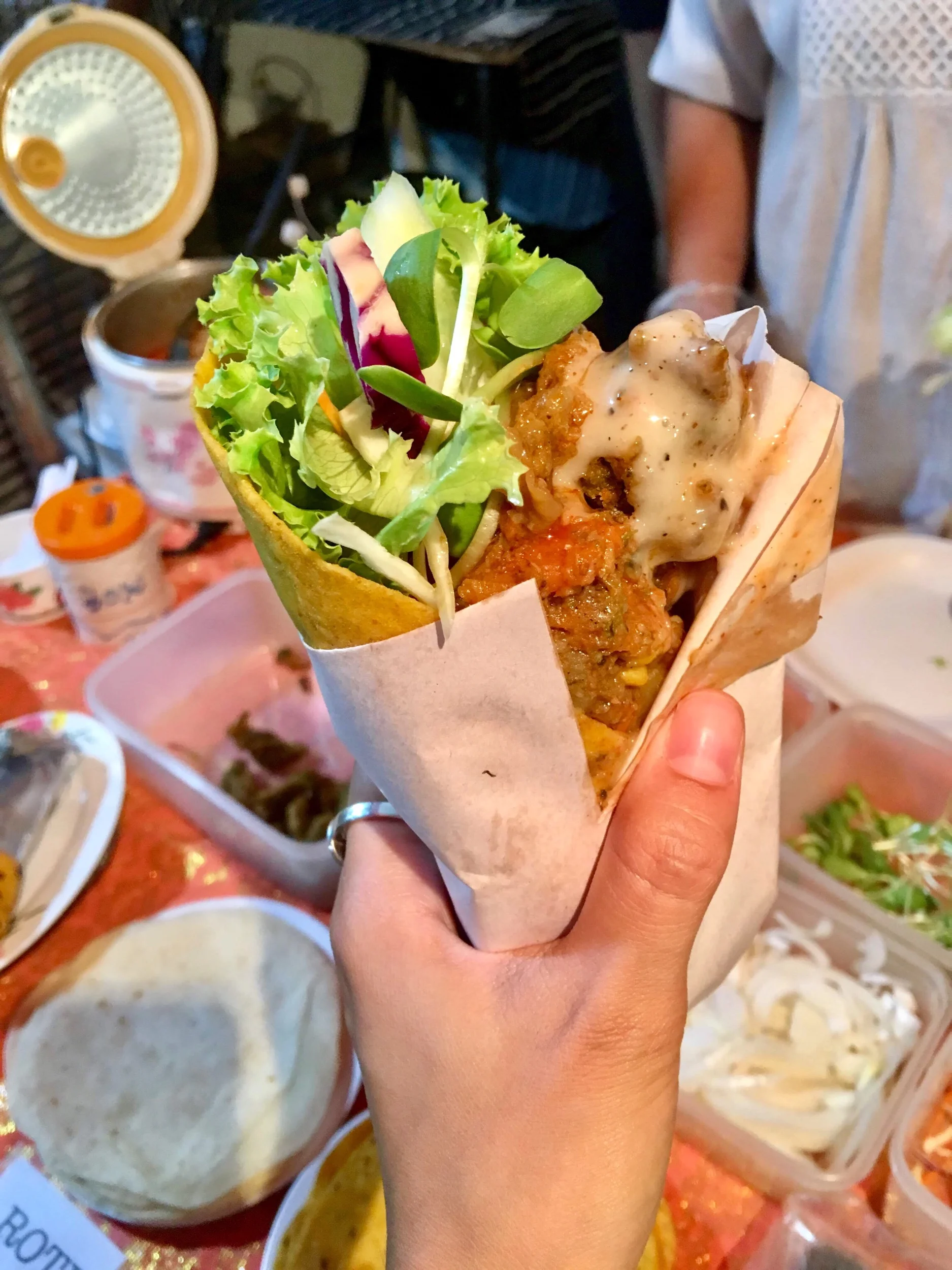 Channa Masala veggie wrap, Pai Night Market.