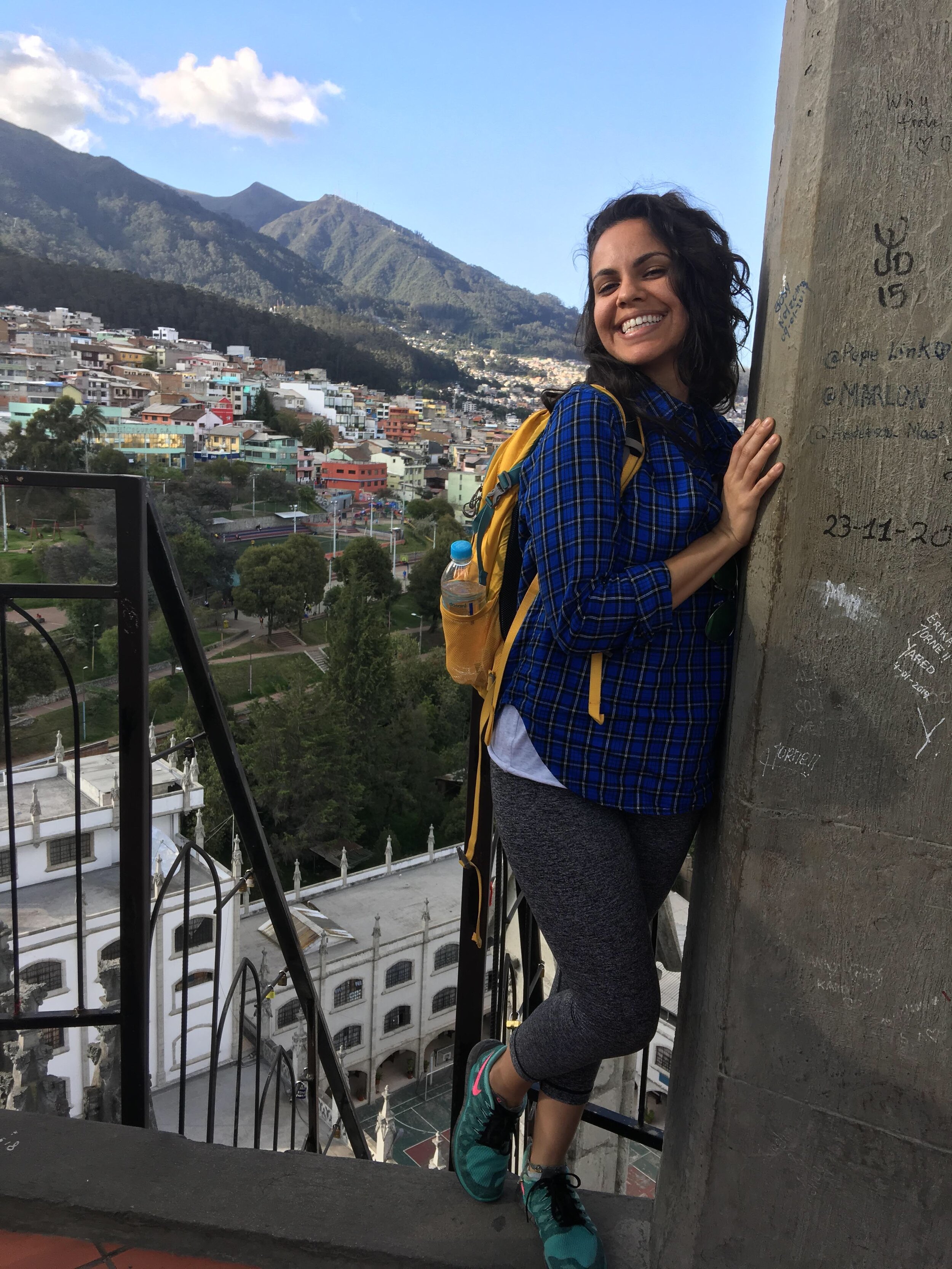 Climbing vandalized churches in Quito, Ecuador, January 2019.