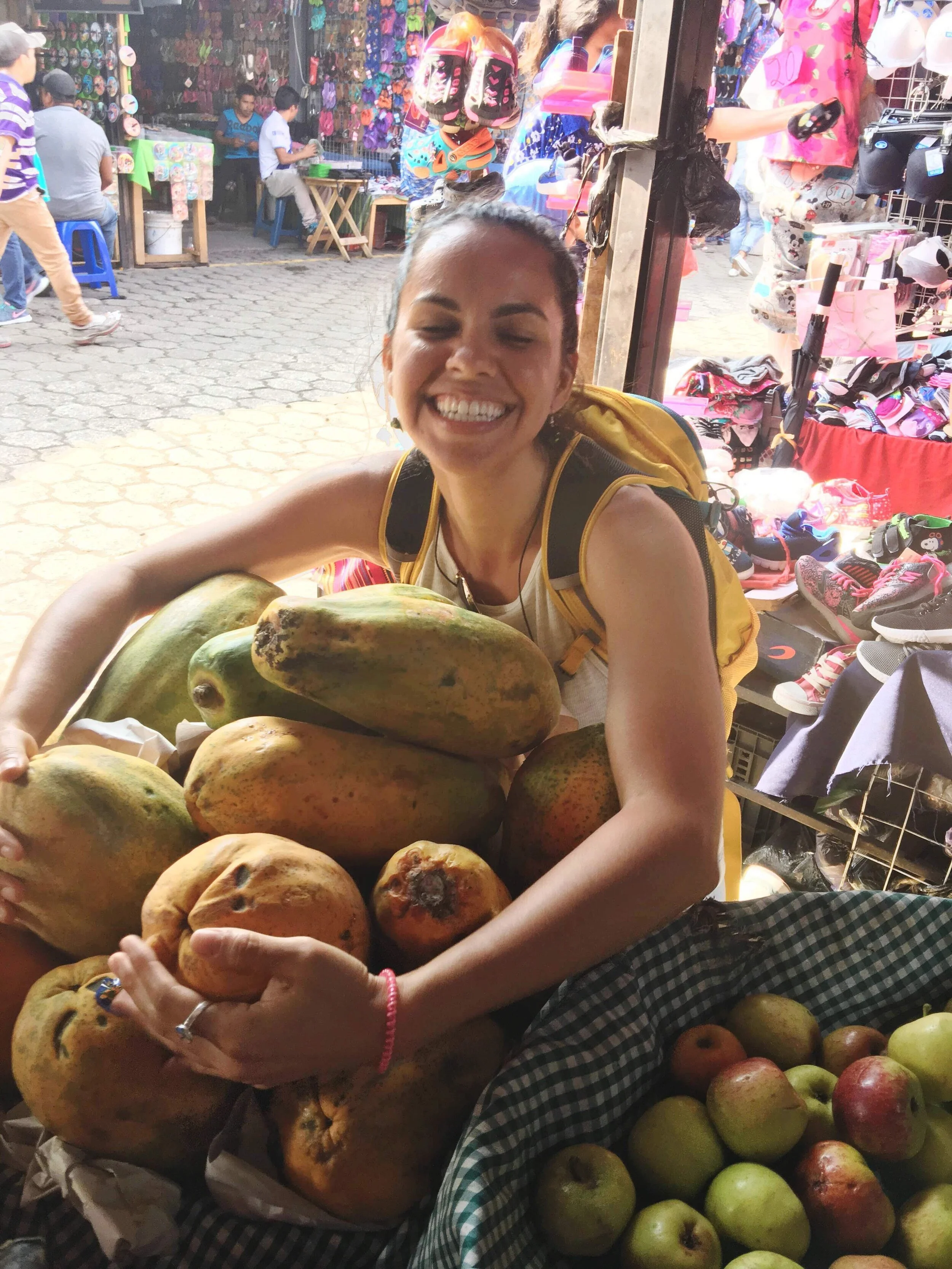 Cuddling with God’s greatest creation, the papaya. Antigua, Guatemala, September 2018.