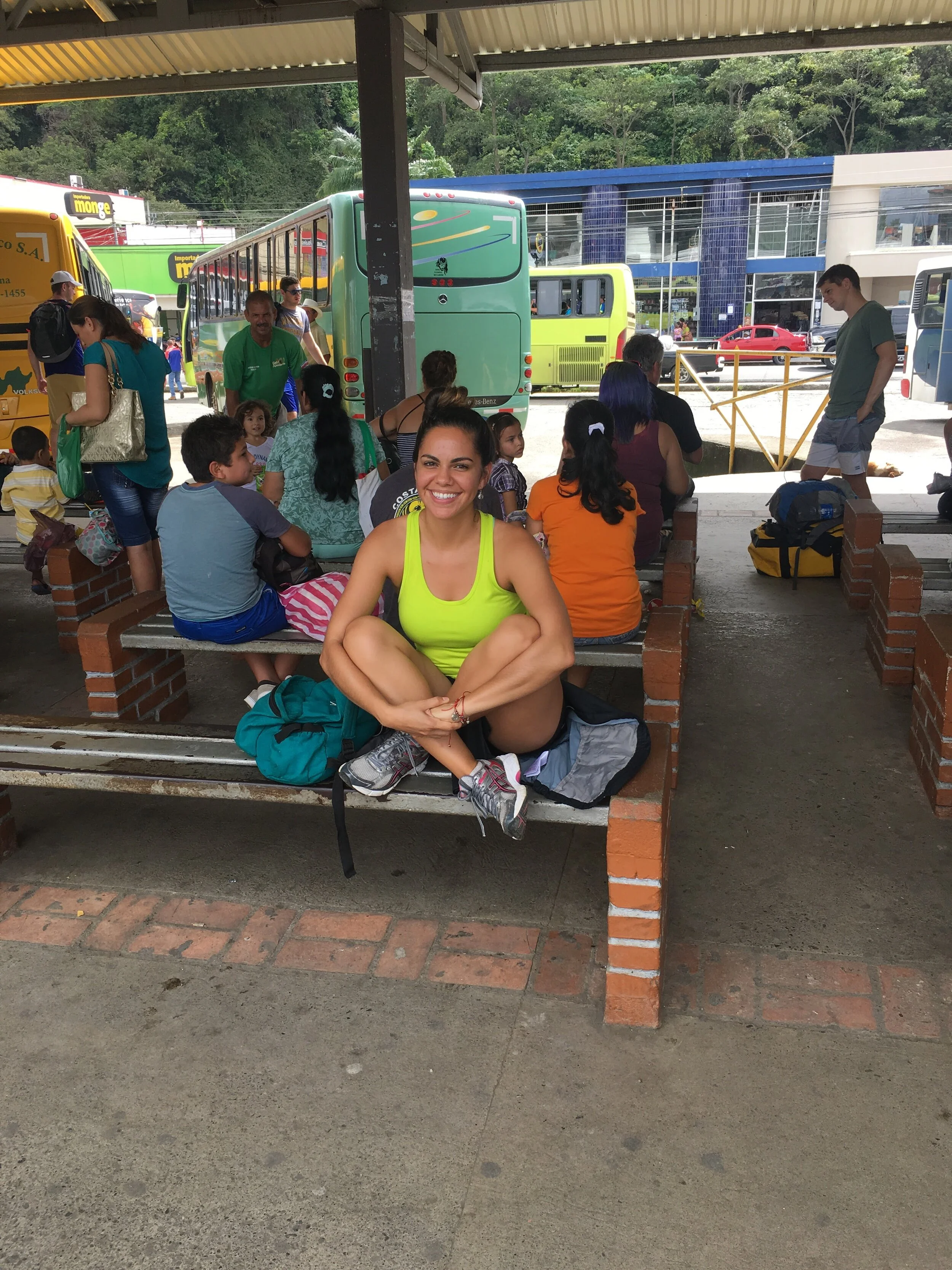 Waiting for the bus (a novel by me). Jaco, Costa Rica, December 2016.