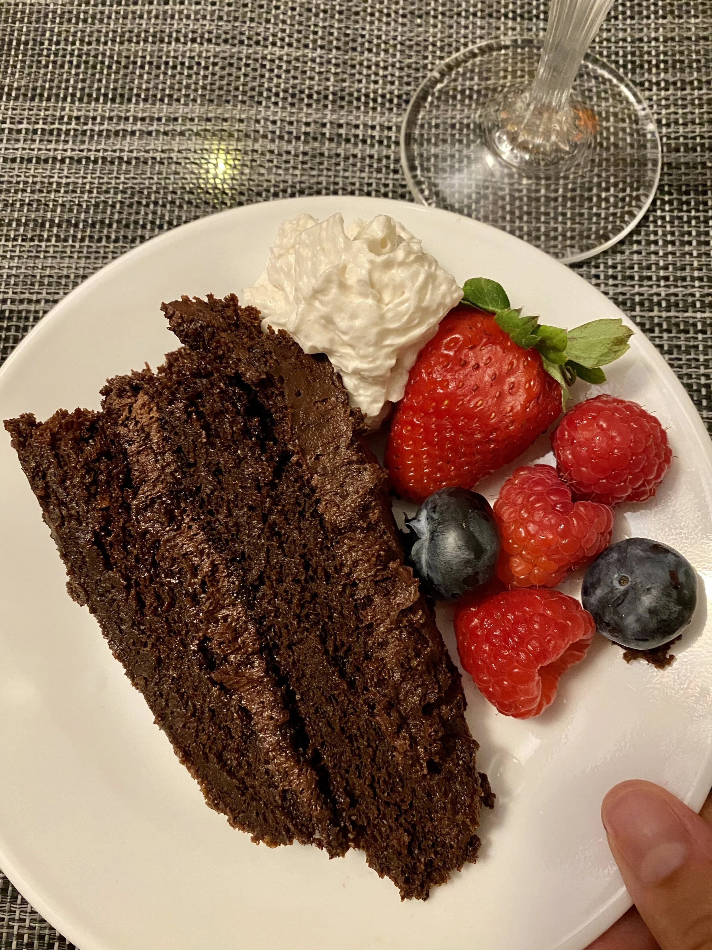 My sister baked me the most AMAZING vegan chocolate birthday cake. Recipe at Nora Cooks. Frosting by Simple Mills (found at Whole Foods).