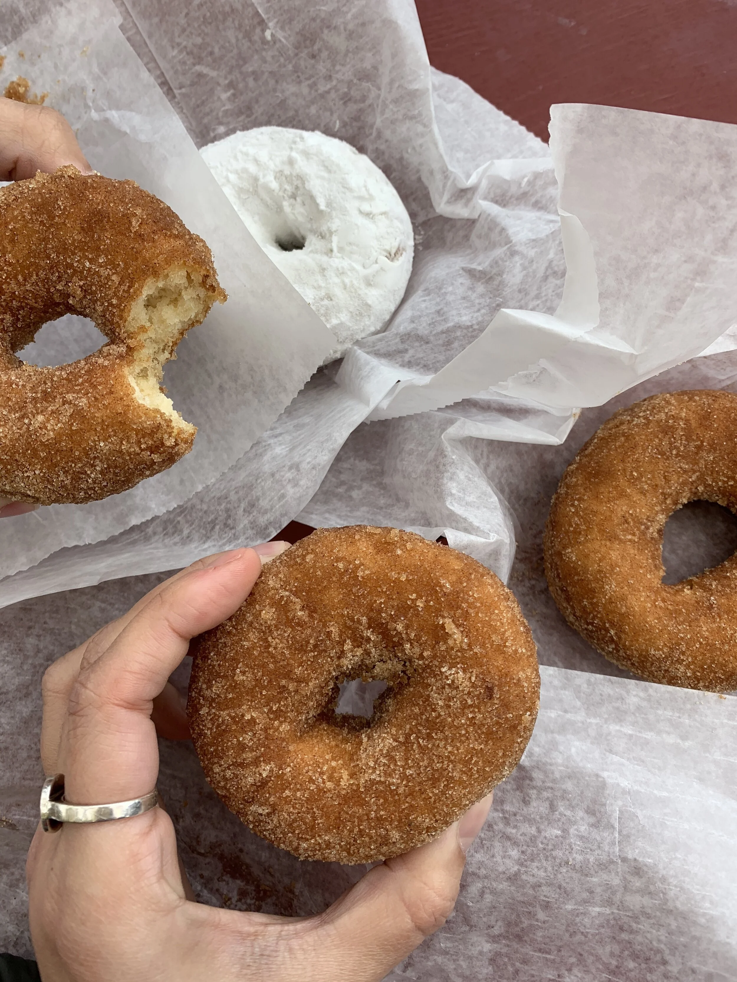 In the summer we ice cream. In the fall we donut.