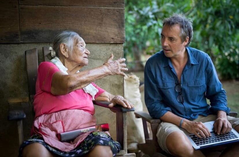 Dan with 101 year old Costa Rican Norberta Marcena Diaz. Photo @mclain.david.