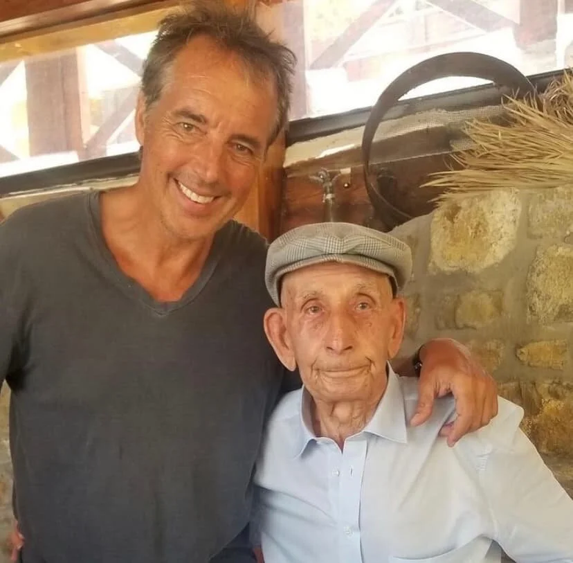 Dan with 102-year-old Nicolo Quagliana. Read his 9 pearls of longevity wisdom here. (p.s: he eats pasta everyday!) Photo @danbuettner.