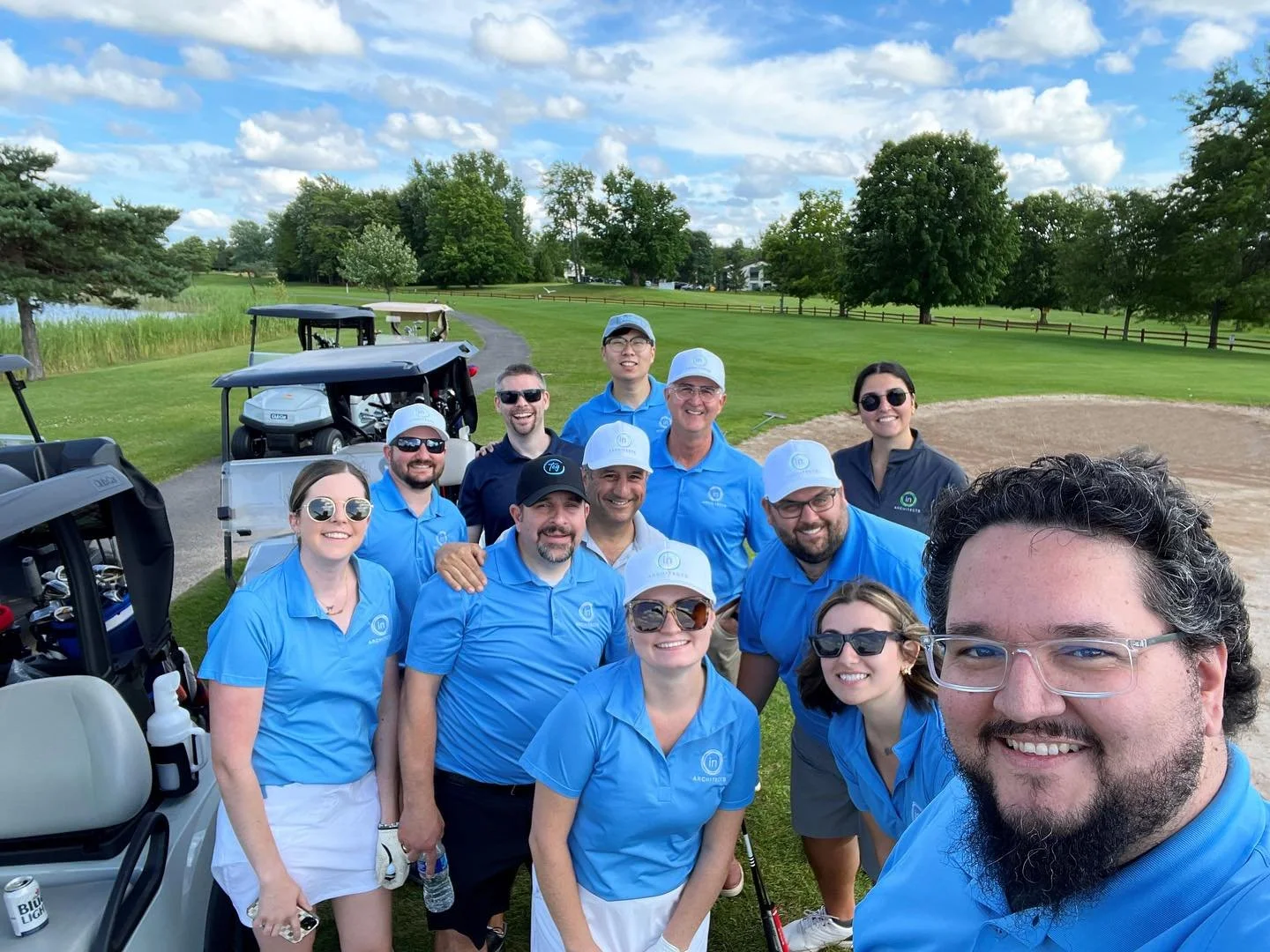 An afternoon well spent SinkIN&rsquo; shots with the team ⛳️🏌🏻&zwj;♂️
.
.
#architecture #interiordesign #design #officefun #officeoutting #outoftheoffice #team #teamwork #golf #golfswing #golfcourse #golffun #funinthesun #summerfun #syracuse #syrac