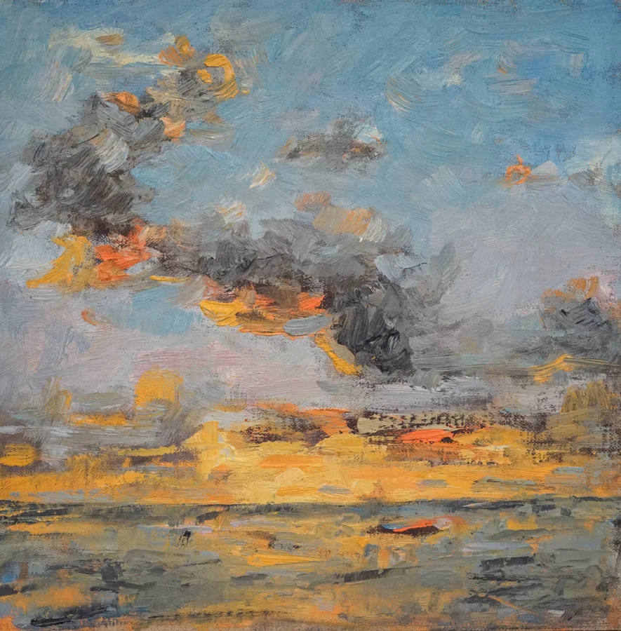 Sunset, 12” X 12” oil on canvas