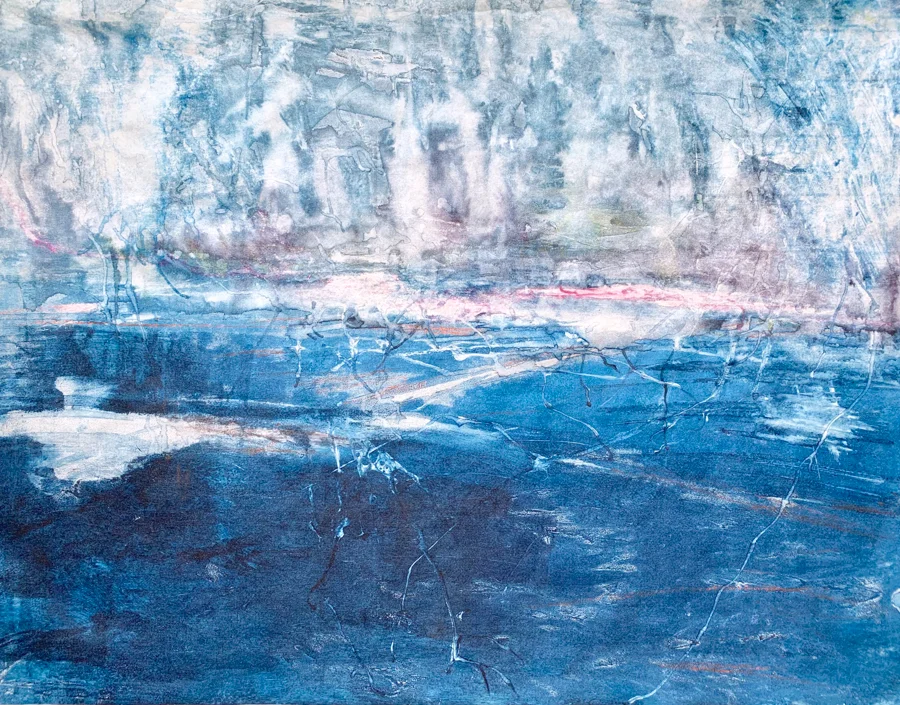 Ice, Ink on 22” X 30” BFK Rives Paper, image size 19” X 24”.