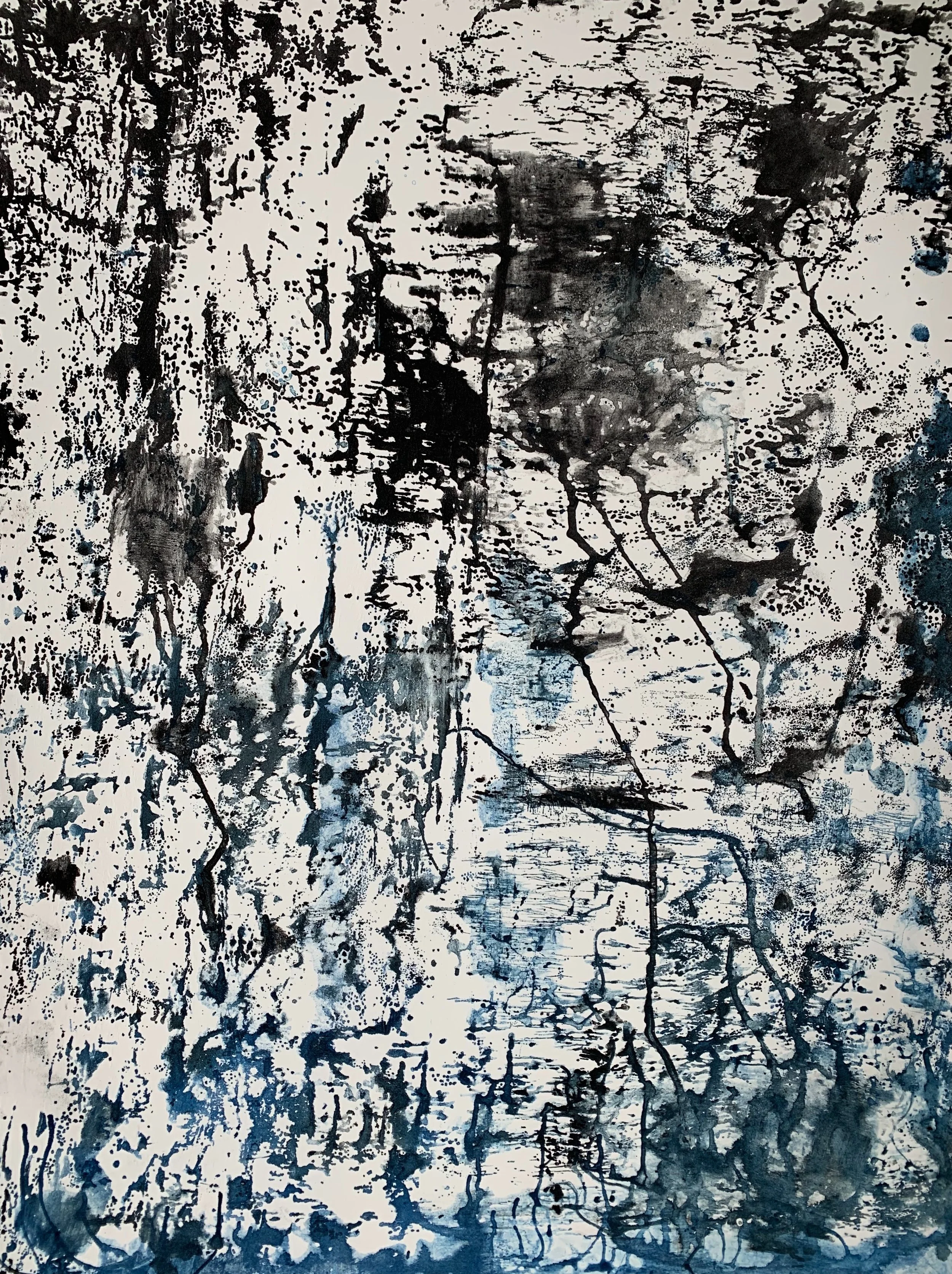 Mountainside 2, Ink on 22” X 30” BFK Rives paper, image size 19” X 24”.
