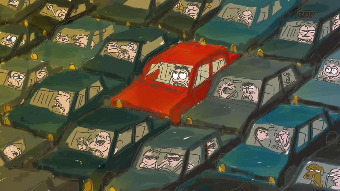 Speed Painting [10] 30/03/2018: in the traffic/nel traffico