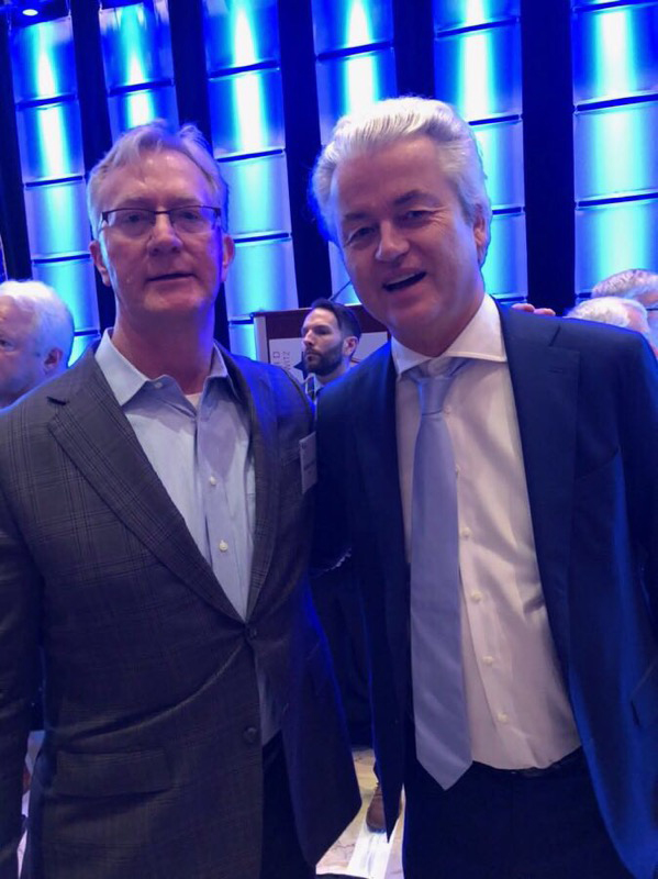 Rodney Reider with Geert WIlders, a Dutch politician who is the founder and the current leader of the Party for Freedom