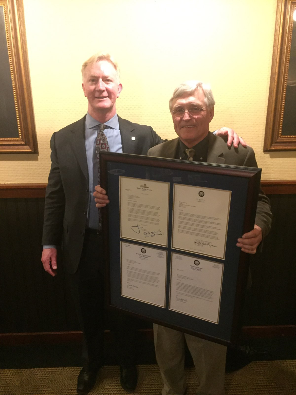Rodney Reider with Dick Armstrong, Director, Department of Health and Welfare