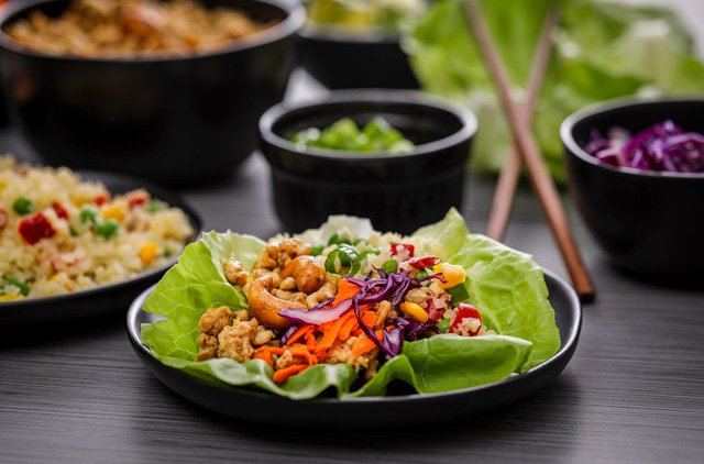 Cashew Chicken Lettuce Wraps