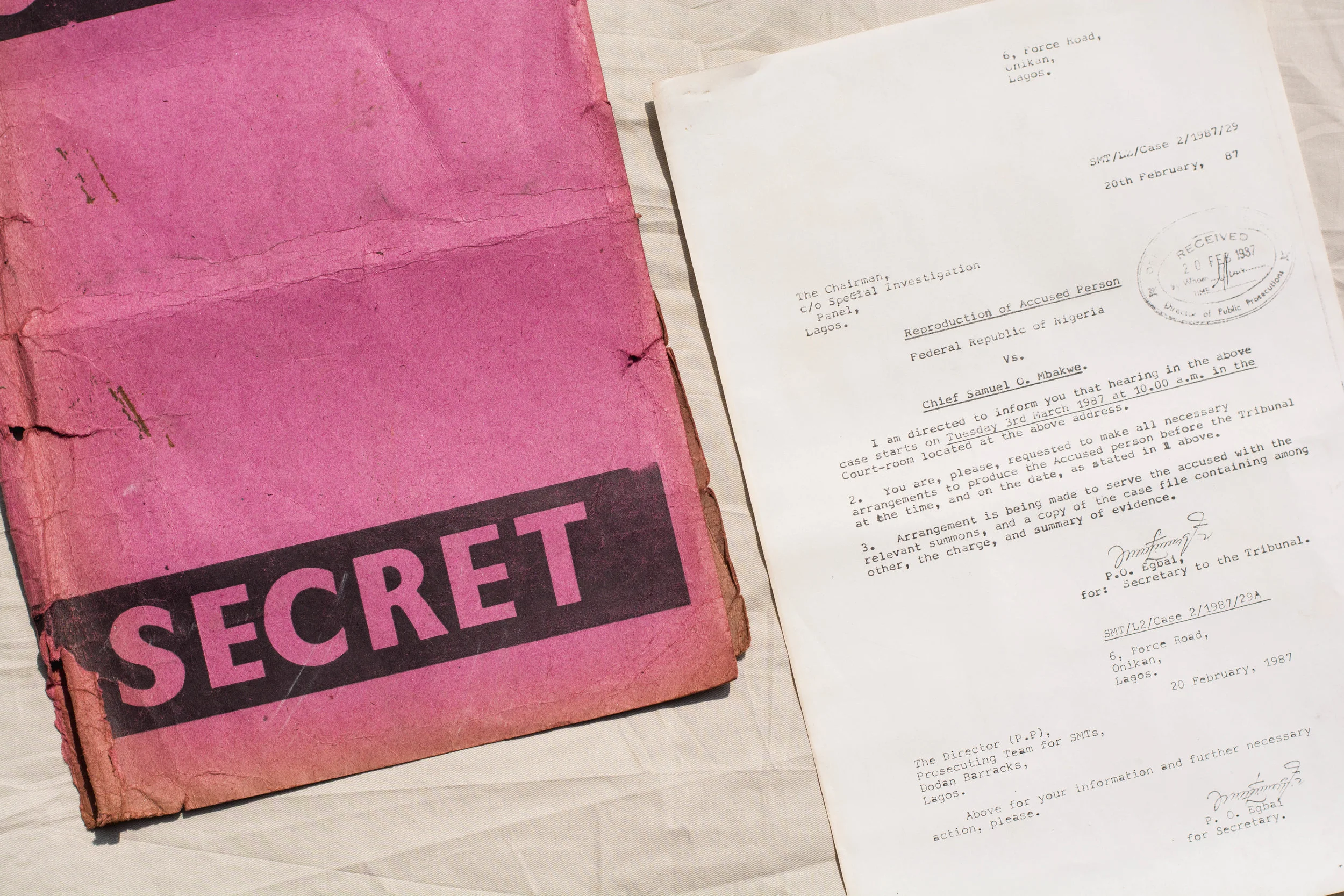 Case file from the Old Secretariat