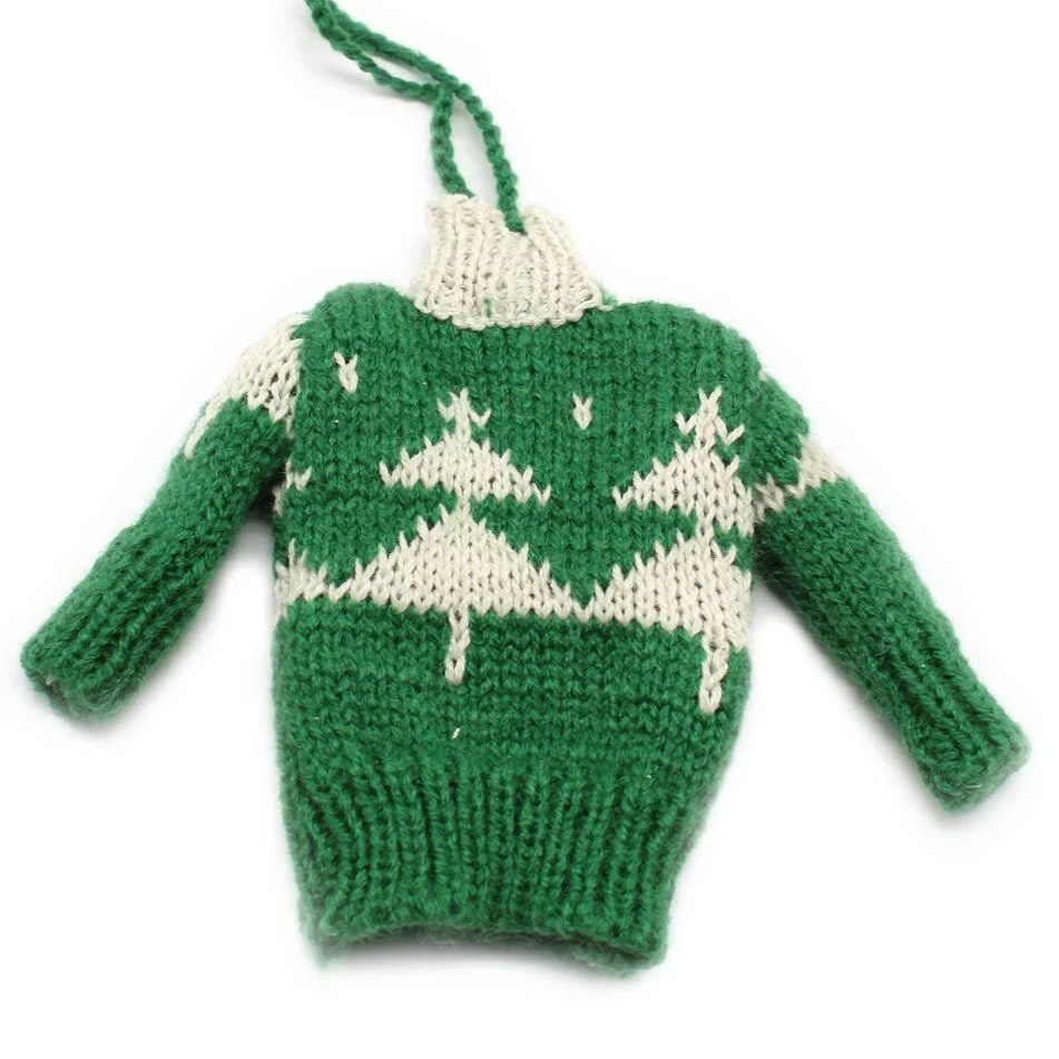 Handmade Green Sweater Ornament