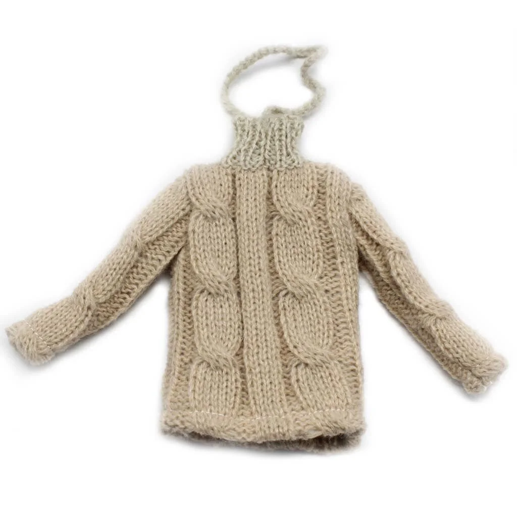 Handmade Tan Sweater Ornament