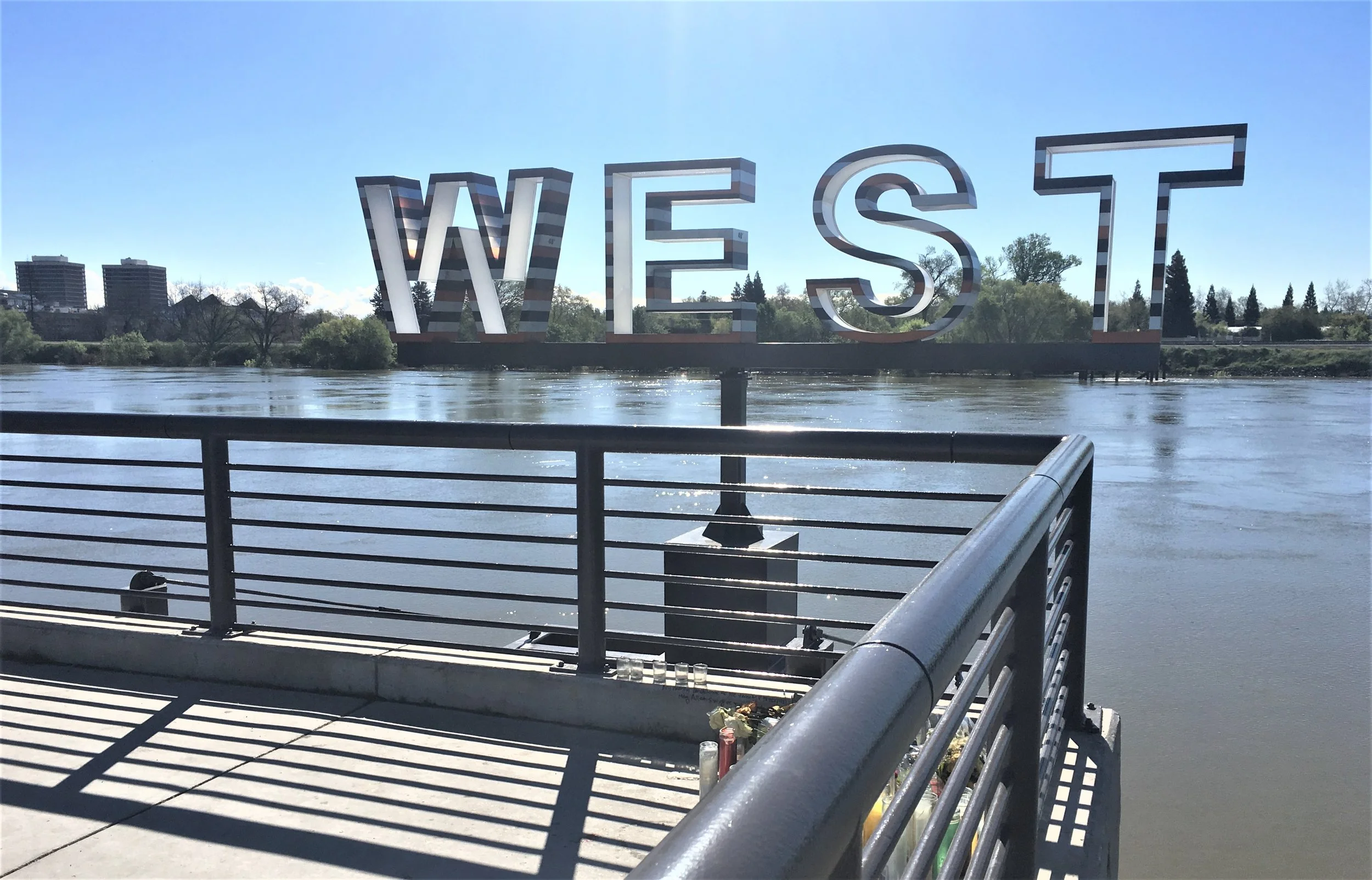  Place-defining art along the riverfront. 