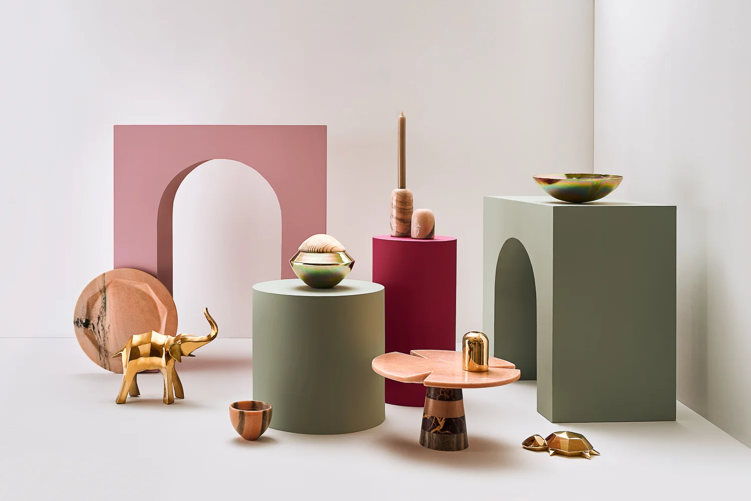Solid Brass Elephant Sculpture Cast Brass | 11”x 4.5”x 10” Jewel Dinner Plate Carved Marble | 12”x 12” Vessel Scented Candle Hand Carved Marble | 3.75”x 3.75”x 2.75” Zinc Coconut Bowl Metal & Wood | 41”x 35”x 38” Layered Cake Stand Hand Carved Marble | Diameter 12”x 5” Cosmos Candle Holder Hand Carved Marble | 5”x 2.75”x 2.25” Turtle Sculpture Cast Brass | 6.6”x 4.3”x 2” Cosmos Zinc Bowl Passivated Metal