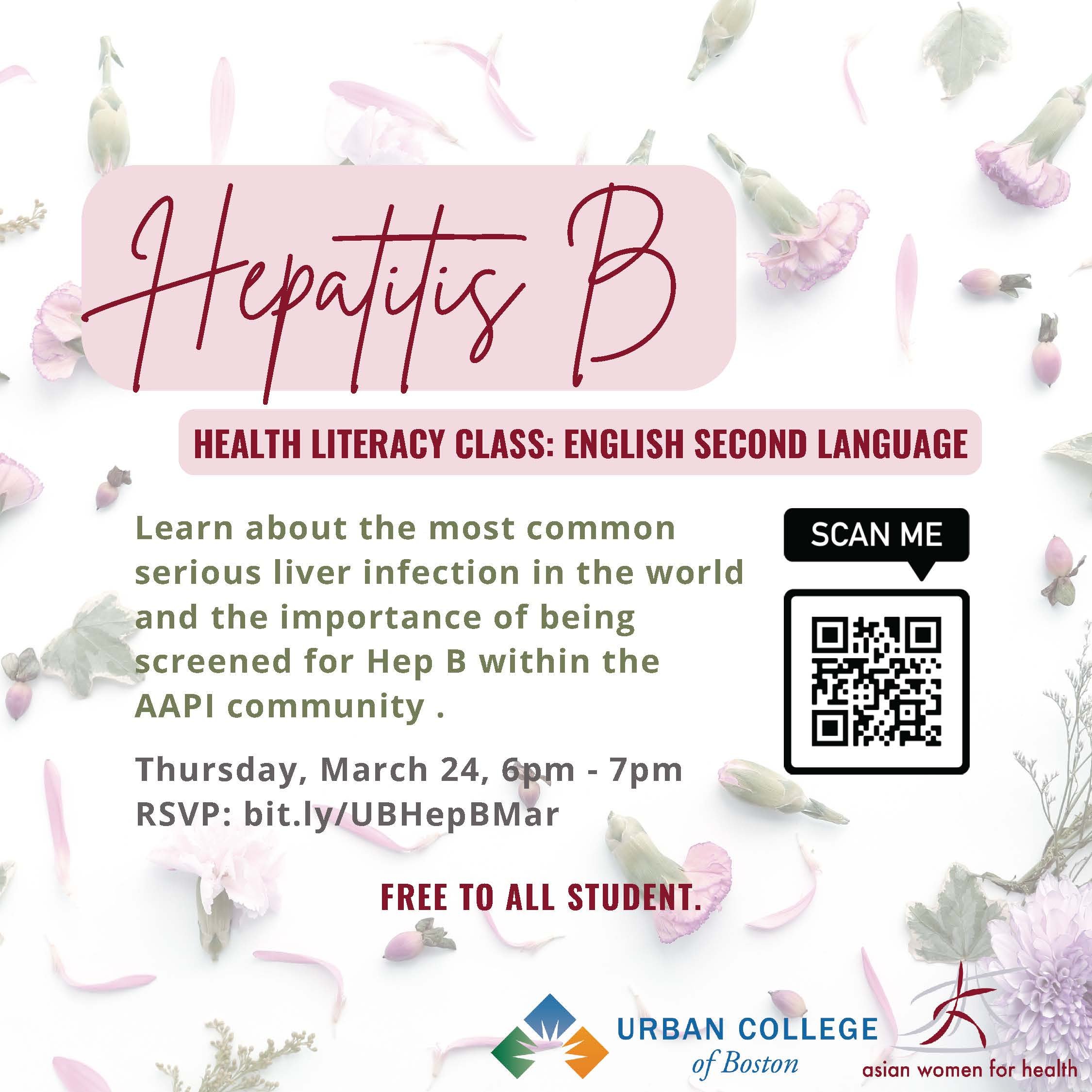 Hepatitis B Health Literacy Class - March 24