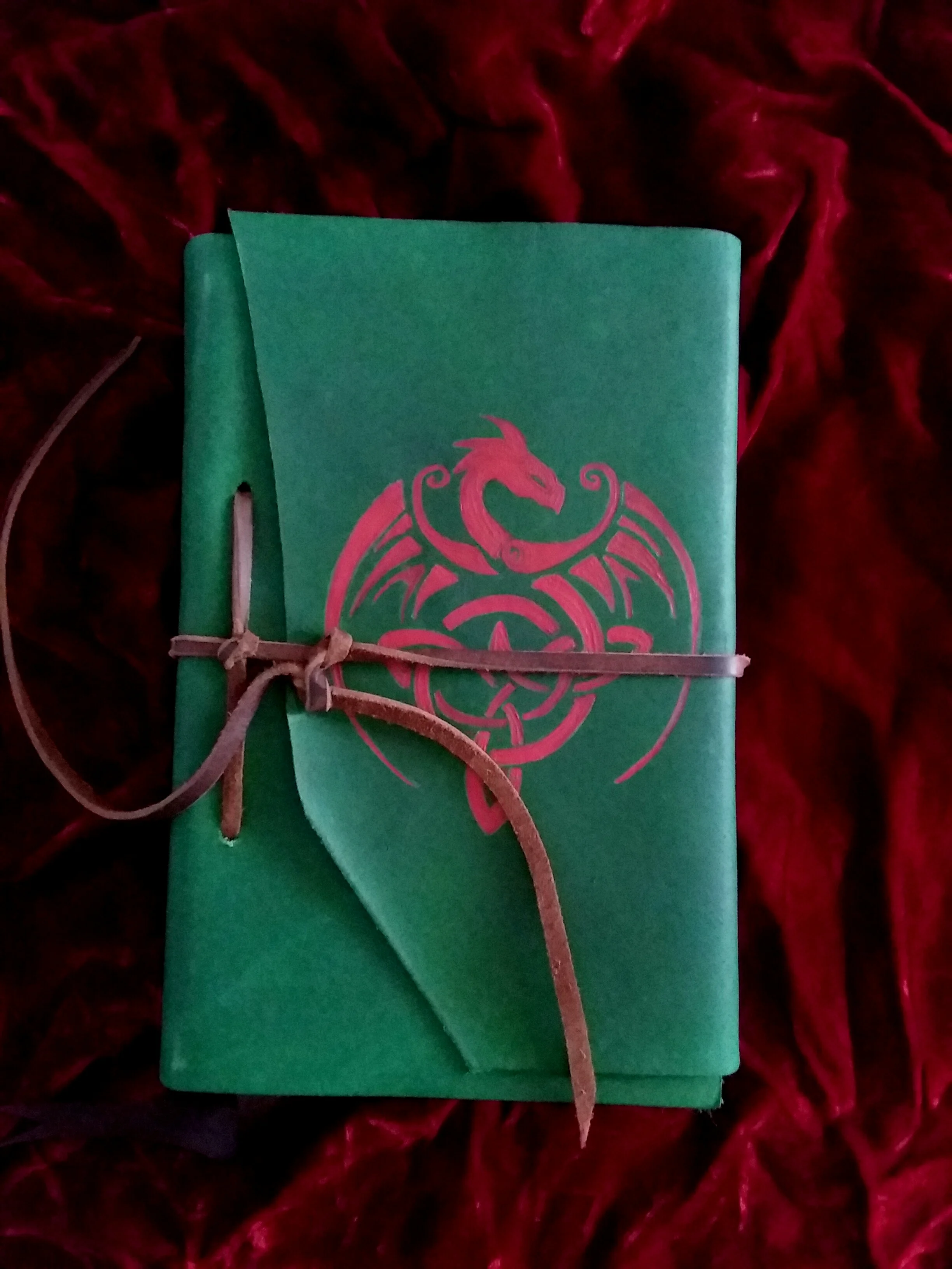 10” Genuine Leather Journal –Branded Triquetra Dragon 