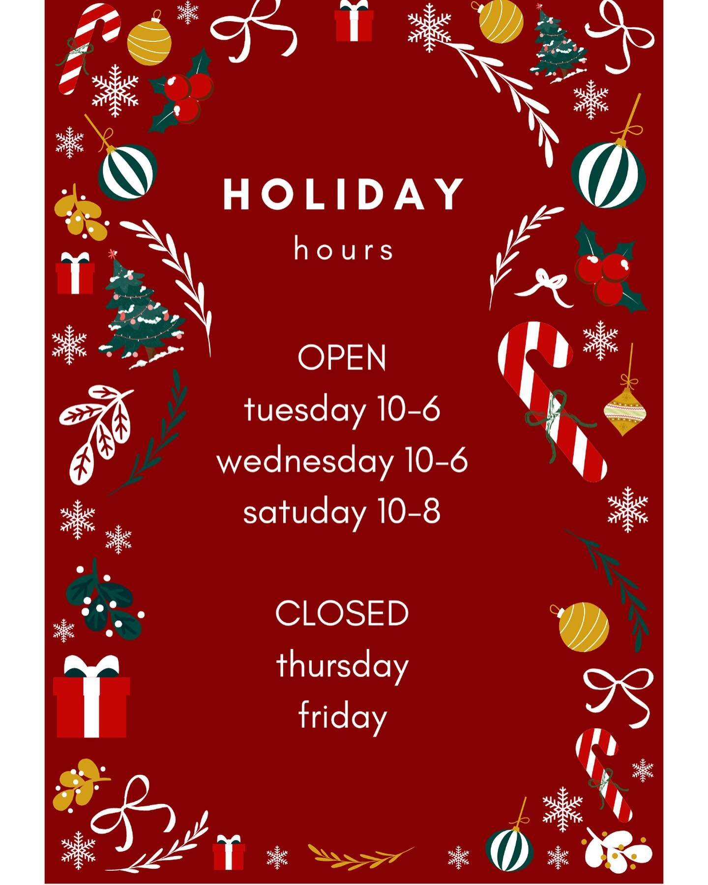 Holiday hours, donuts &amp; the Christmas stroll!!