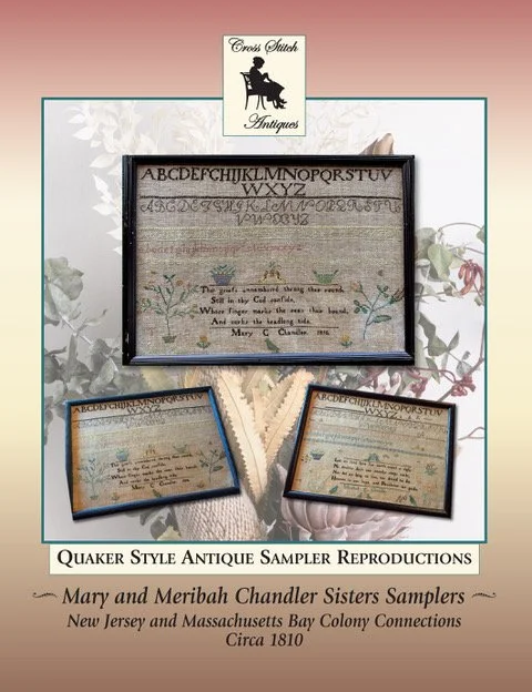 Mary Chandler circa 1810, The Chandler Sisters Samplers, New Jersey and Massachusetts Bay Colony Connections, Antique Sampler Reproductions