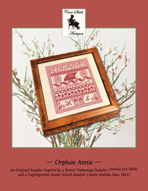 Orphan Annie, an original design based on Amelia Fox, Bristol Orphanage Sampler