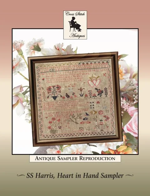 SS Harris, Heart in Hand Antique Sampler Reproduction