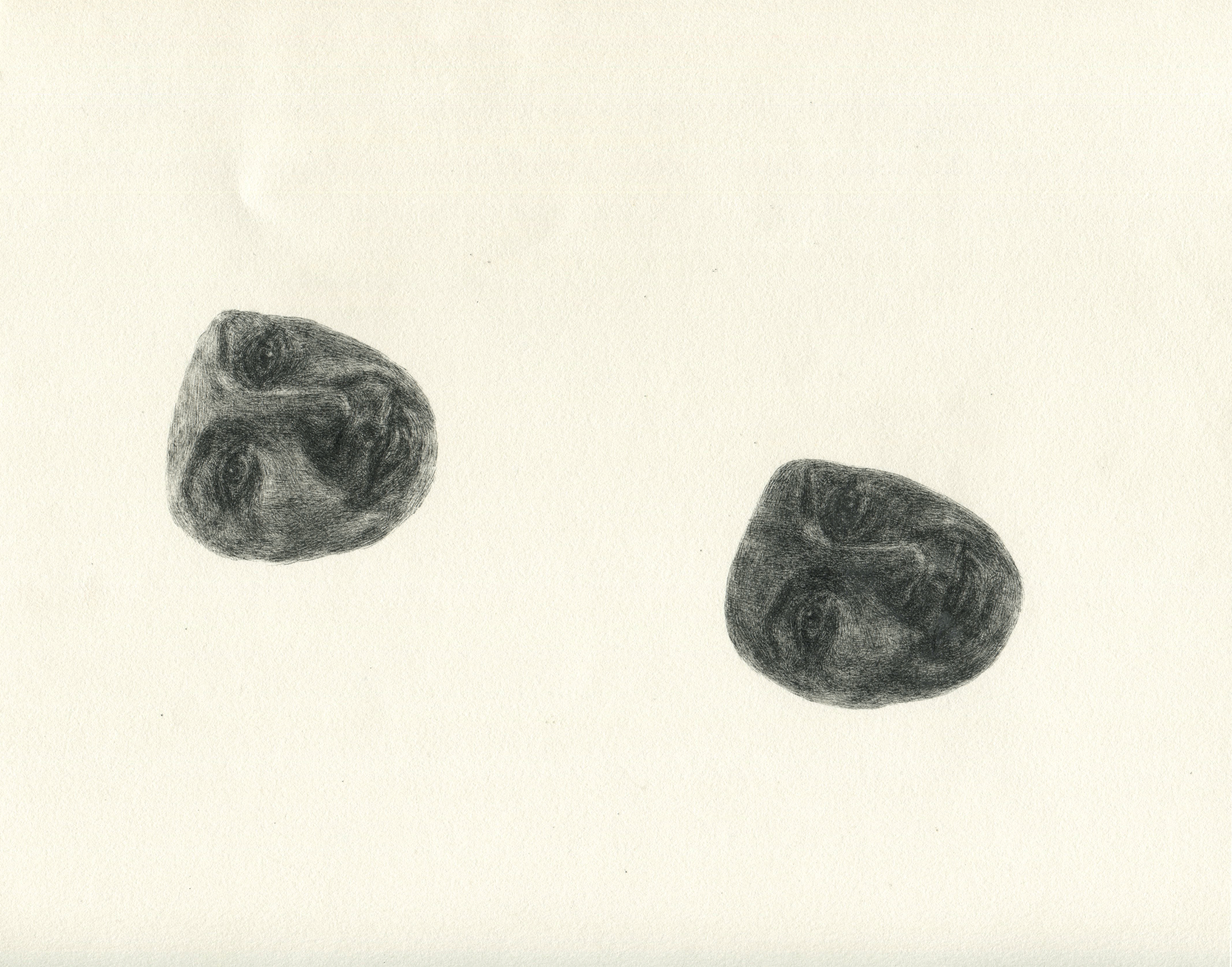  Double Portrait, Micron on Paper 10 ⅝ x 9 ⅝ 2017 