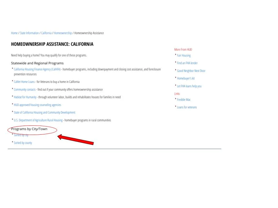 Down payment assistance programs