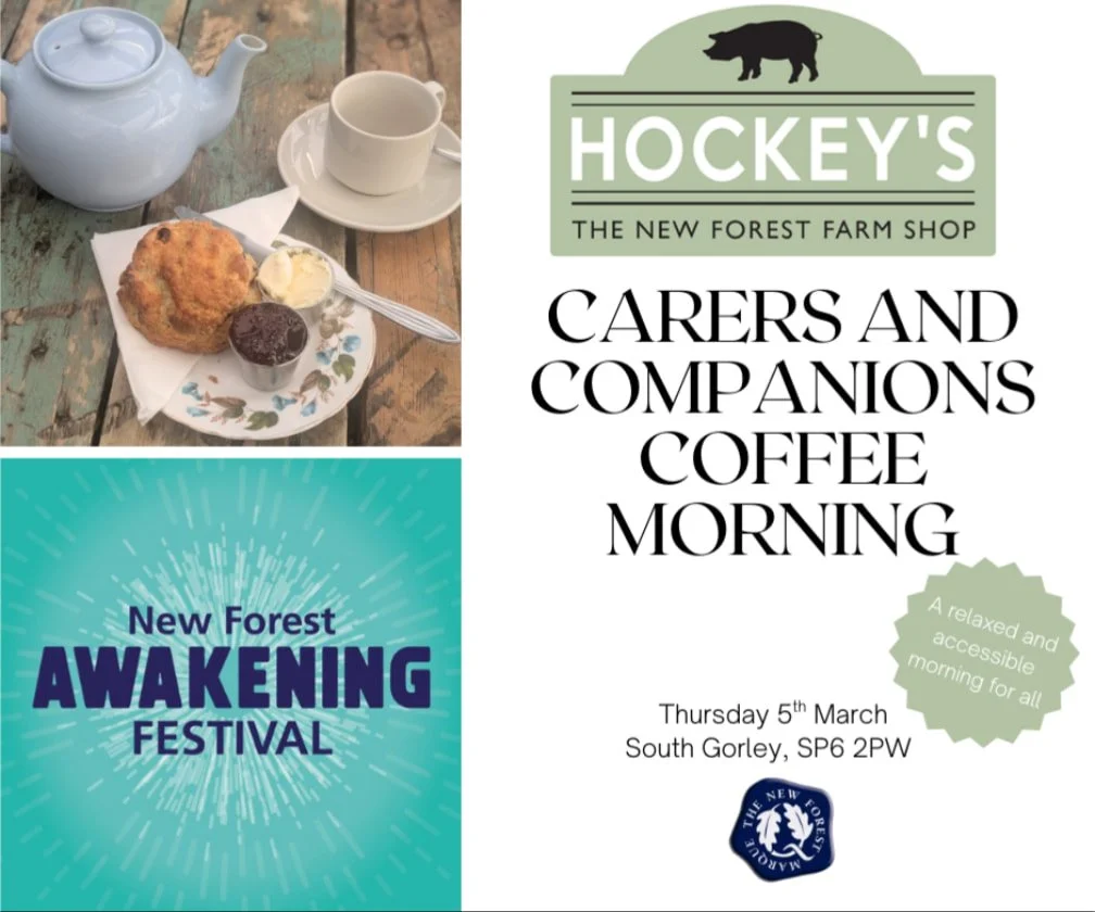 ☕ Carers &amp; Companions Coffee Morning at Hockey&rsquo;s Farm Shop ☕

Thursday 5th March 2026 | 10:00&ndash;12:00

📍Hockey&rsquo;s Farm Shop, South Gorley, Fordingbridge, SP6 2PW

Part of the New Forest Awakening Festival

As part of the New Fores