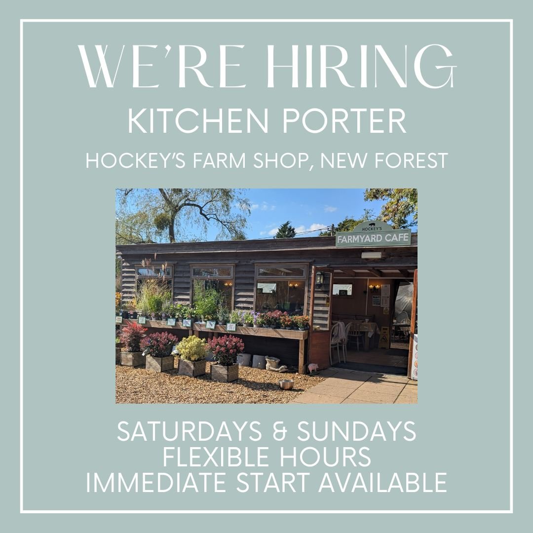 We are hiring a Kitchen Porter to join our award-winning team here at Hockey&rsquo;s. You will be keeping the heart of the cafe beating so our chefs can deliver the best local produce in the New Forest. 🌲

Why join us?
🏆 Work with the 2025 New Fore