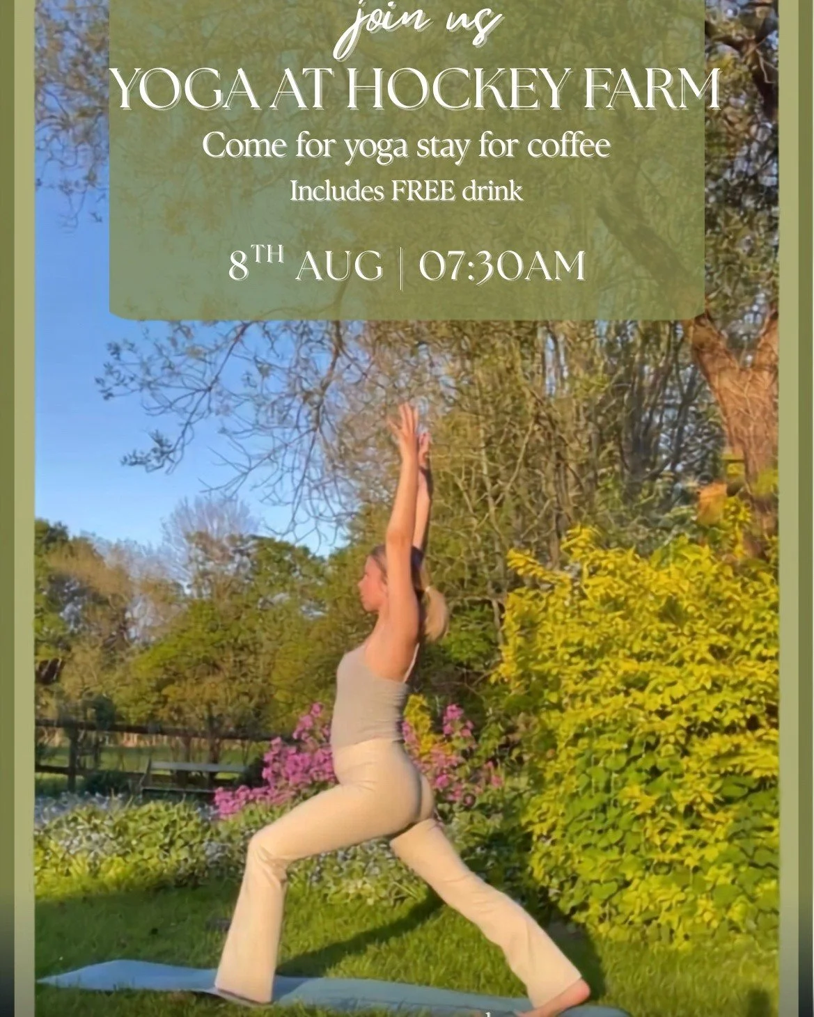 ✨ Imagine starting your Saturday like this...

The sun is rising over the fields, the birds are singing, the farm is waking up and you're taking a deep breath in the fresh New Forest air before flowing through a relaxing outdoor yoga session.

This S