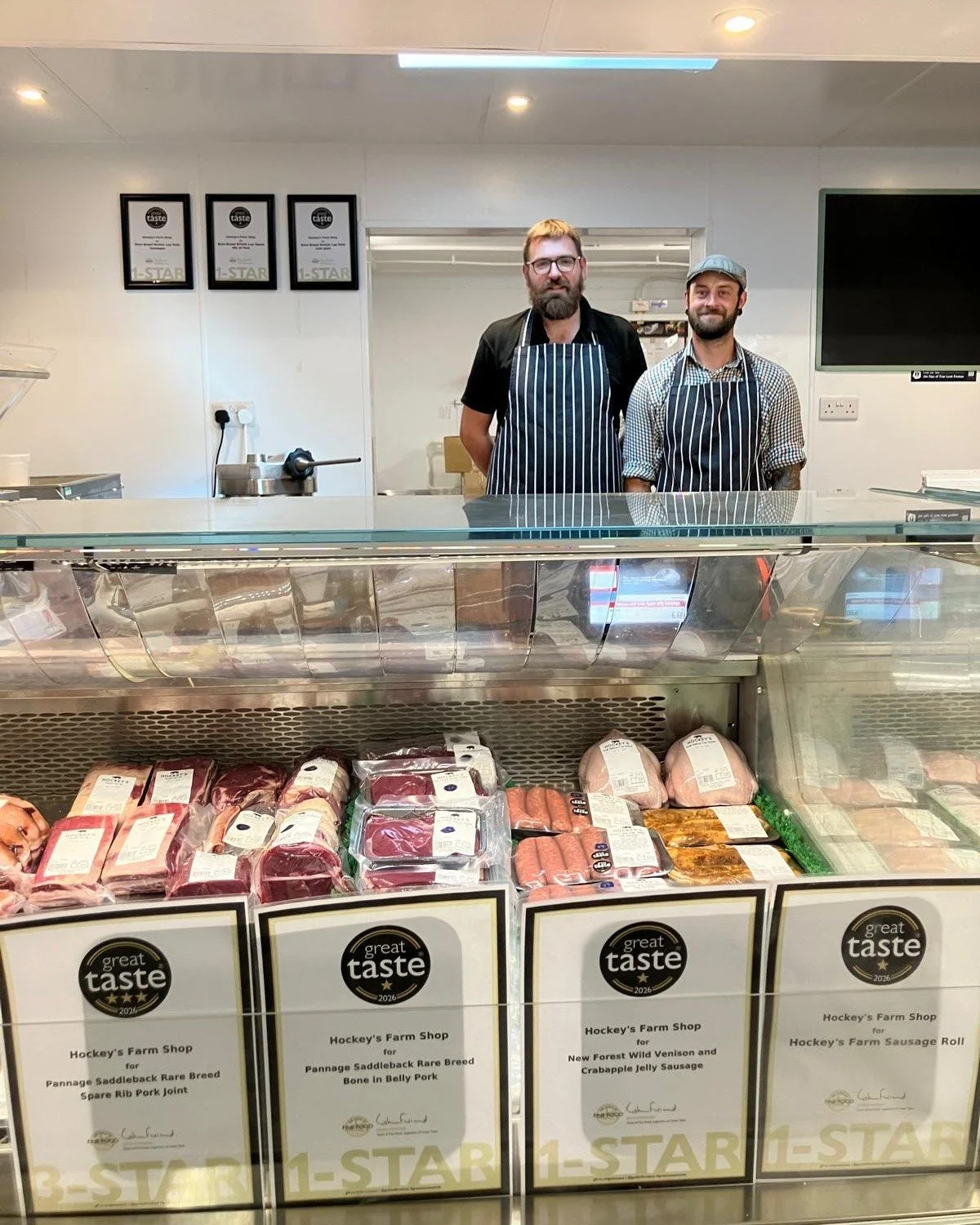 🏆 Four Great Taste Awards for Hockey's Farm!

We're incredibly proud to share that Hockey's Farm, South Gorley has been awarded four Great Taste Awards 2026 - including the coveted 3-Star Great Taste Award for our Pannage Rare Breed Spare Rib Pork J