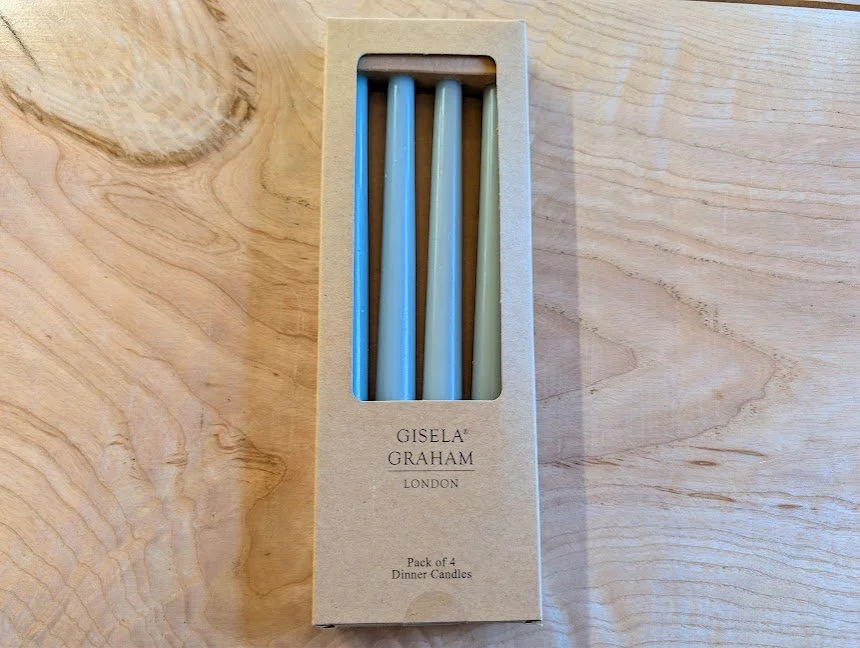 Gisela Graham Ice Green taper Dinner Candles