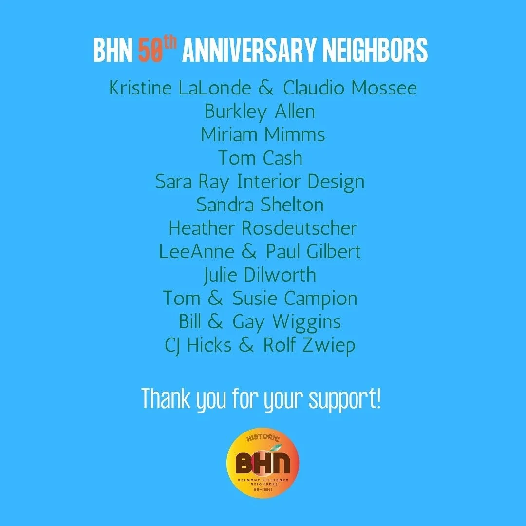 Thank you to our 50th Anniversary Neighbor level sponsors! 

@kristine.lalonde &amp; @claudiomosse 
@burkleyallen 
@miriam.mimms 
@tomcash54 
@sararay_interiordesign 
@sandraandchester 
@rosdeutscher 
LeeAnne &amp; Paul Gilbert 
@juliedilworth 
@thom