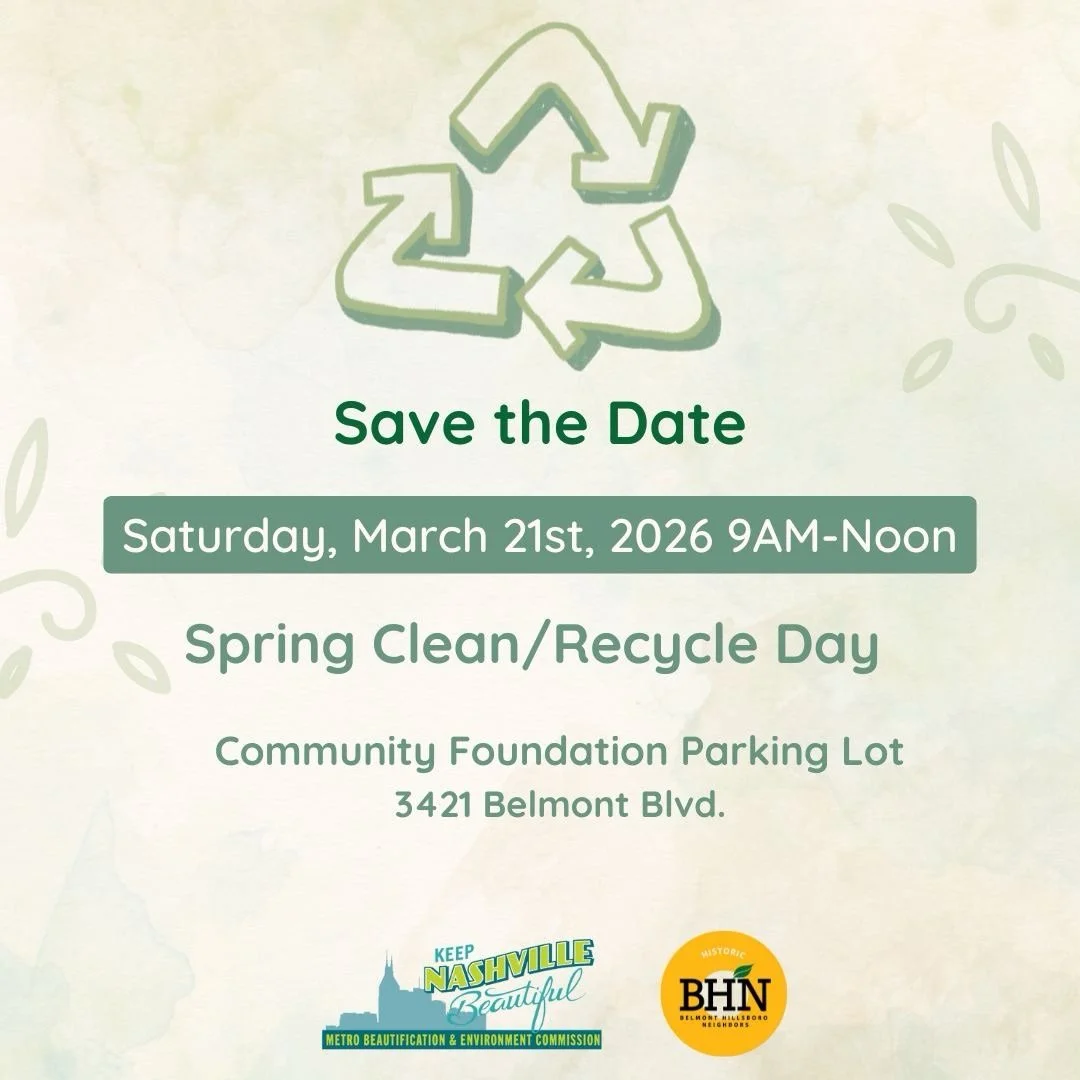 ♻️ Date Confirmed ♻️

The 2026 BHN/Metro Beautification &amp; Environment Commission Spring Clean &amp; Recycle Day is set! 

When: Saturday, March 21st, 9AM-Noon

Where: @communityfoundationmidtn Parking Lot

Please check back for vendor details and