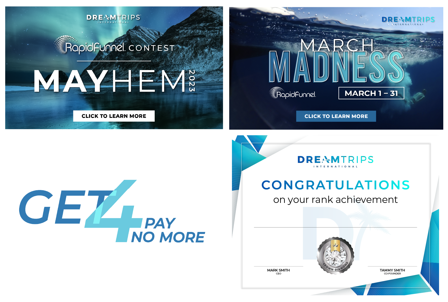 DreamTrips International social graphics, program logo and certificate